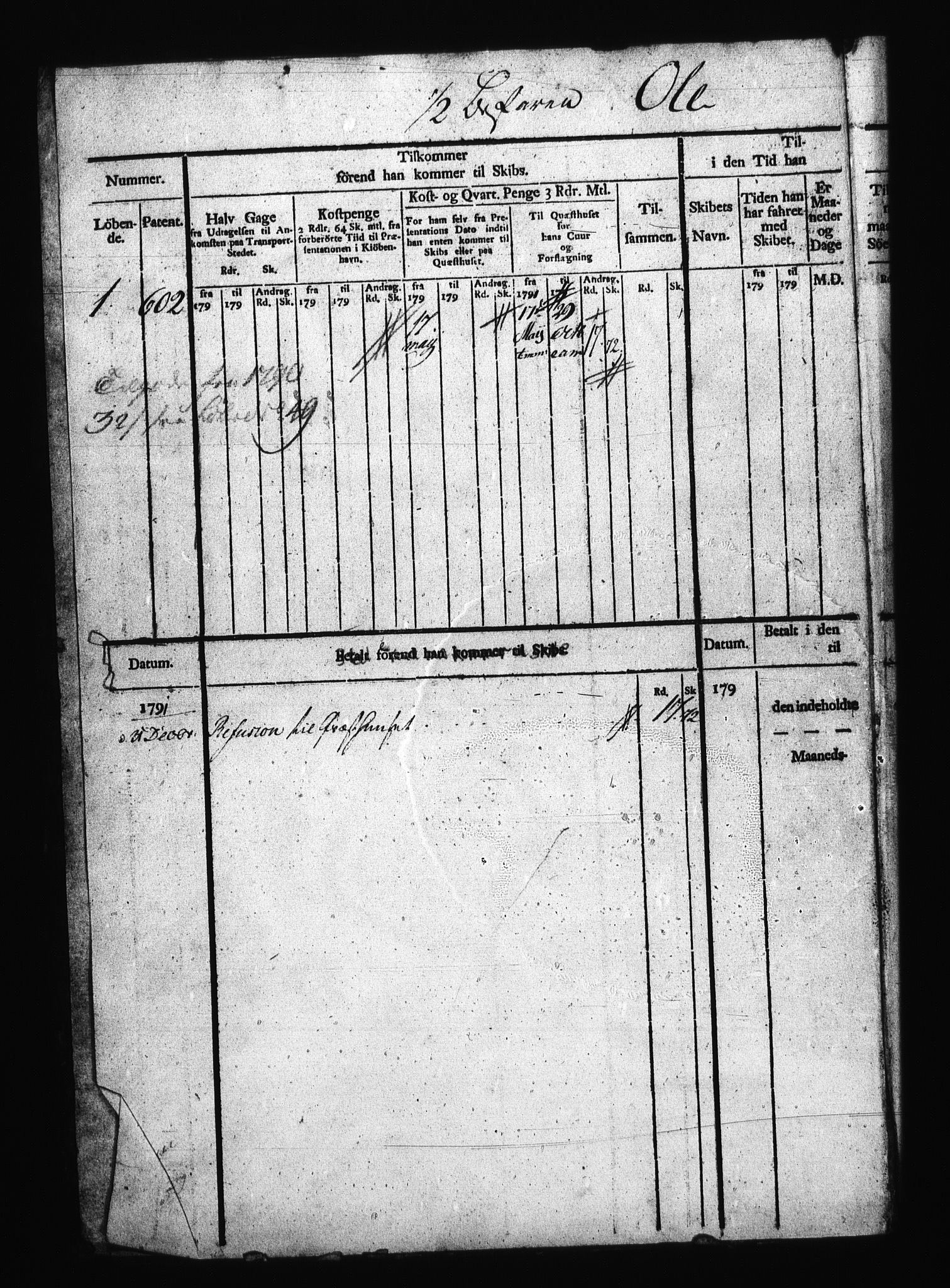 Sjøetaten, RA/EA-3110/F/L0217: Bergen distrikt, bind 1, 1791-1792