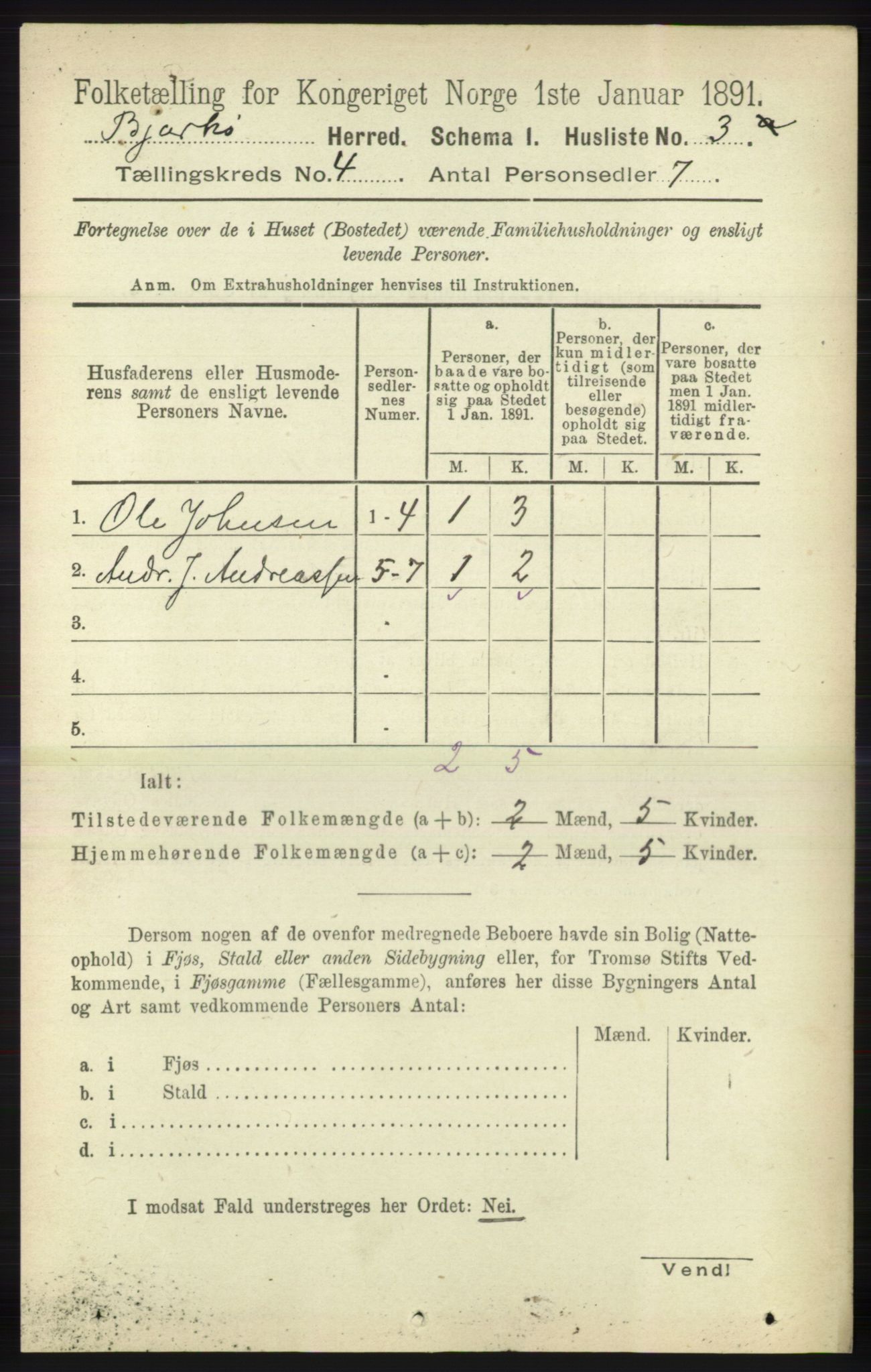 RA, Folketelling 1891 for 1915 Bjarkøy herred, 1891, s. 1874