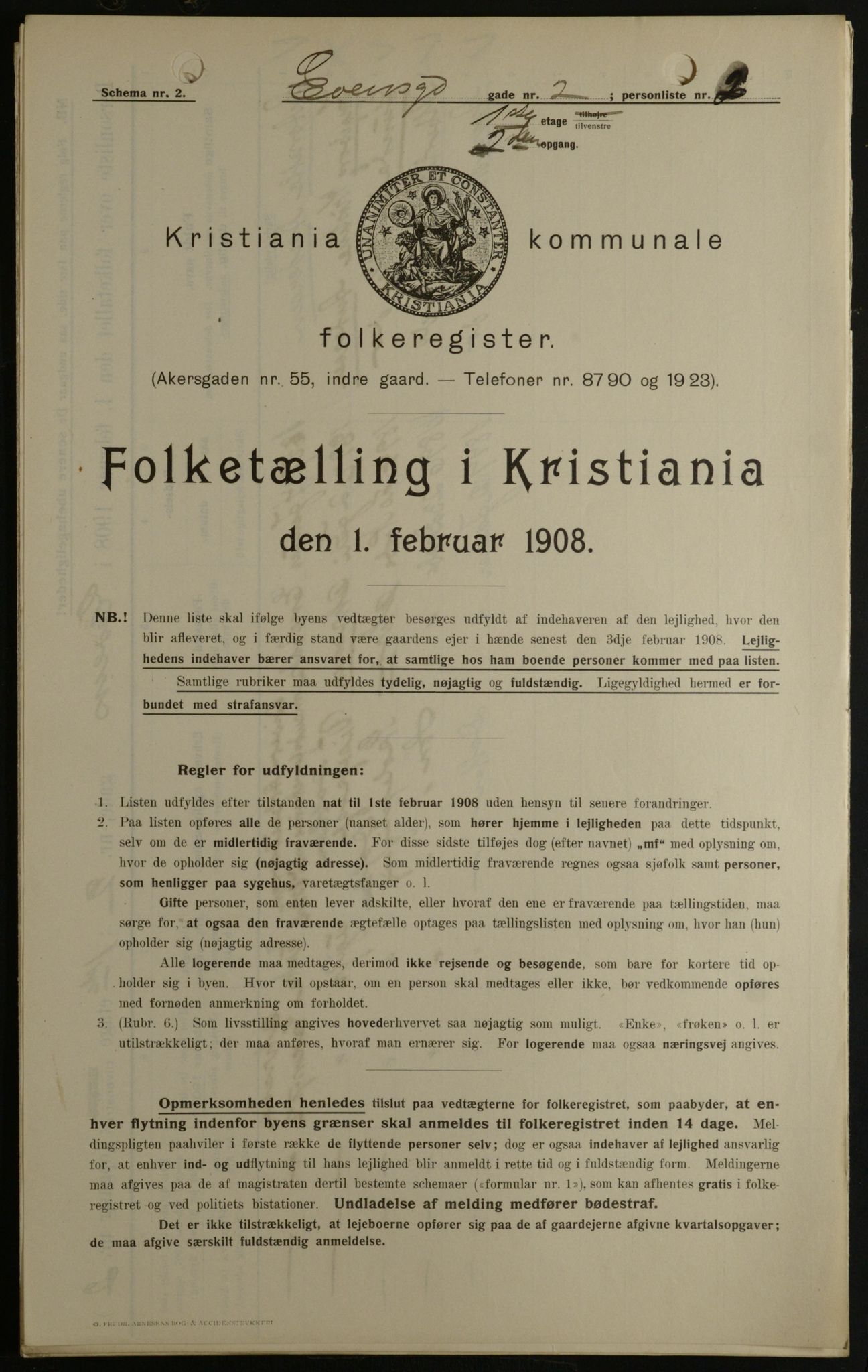 OBA, Kommunal folketelling 1.2.1908 for Kristiania kjøpstad, 1908, s. 20829