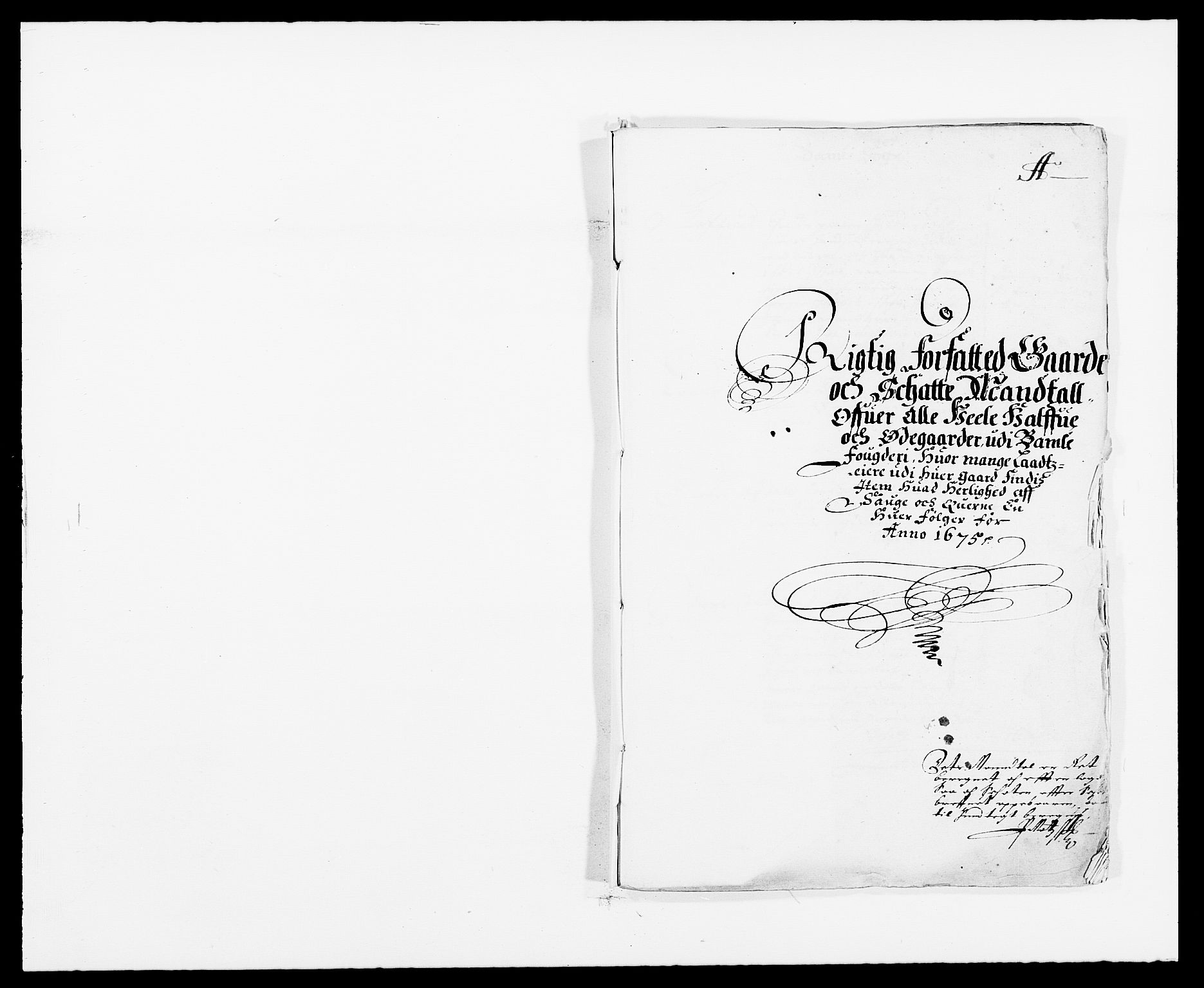 Rentekammeret inntil 1814, Reviderte regnskaper, Fogderegnskap, RA/EA-4092/R34/L2042: Fogderegnskap Bamble, 1673-1675, s. 281