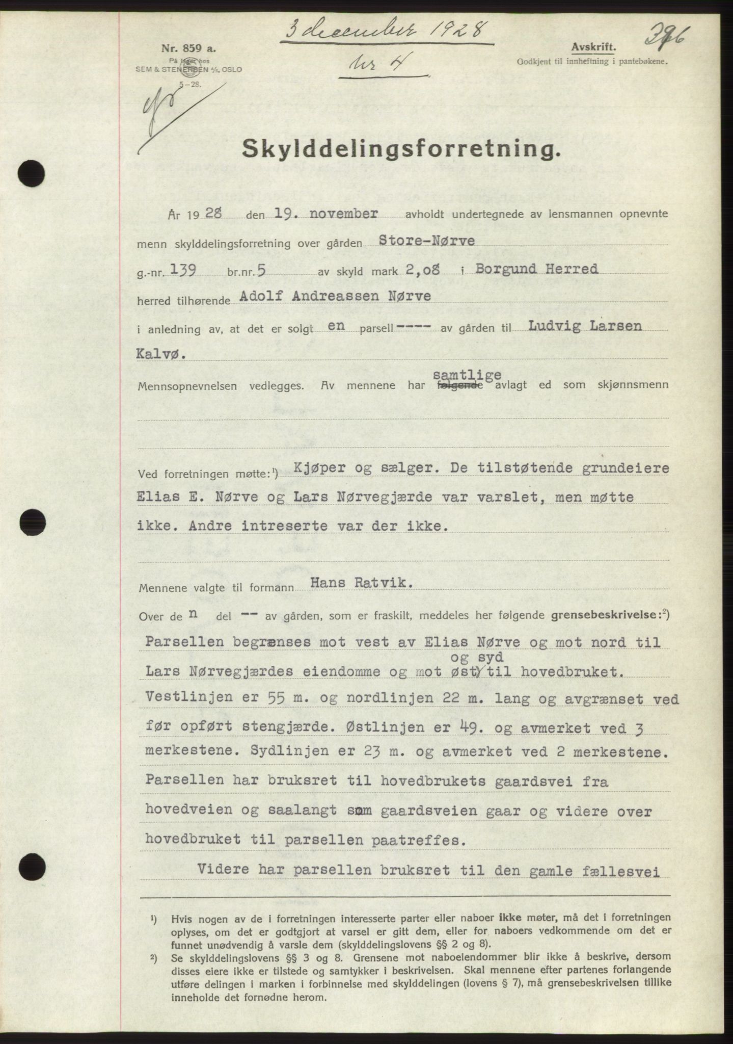 Nordre Sunnmøre sorenskriveri, AV/SAT-A-0006/1/2/2C/2Ca/L0042: Pantebok nr. 42, 1928-1928, Tingl.dato: 03.12.1928