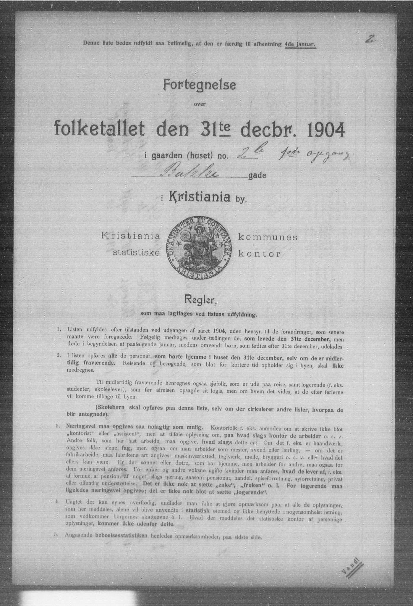 OBA, Kommunal folketelling 31.12.1904 for Kristiania kjøpstad, 1904, s. 686