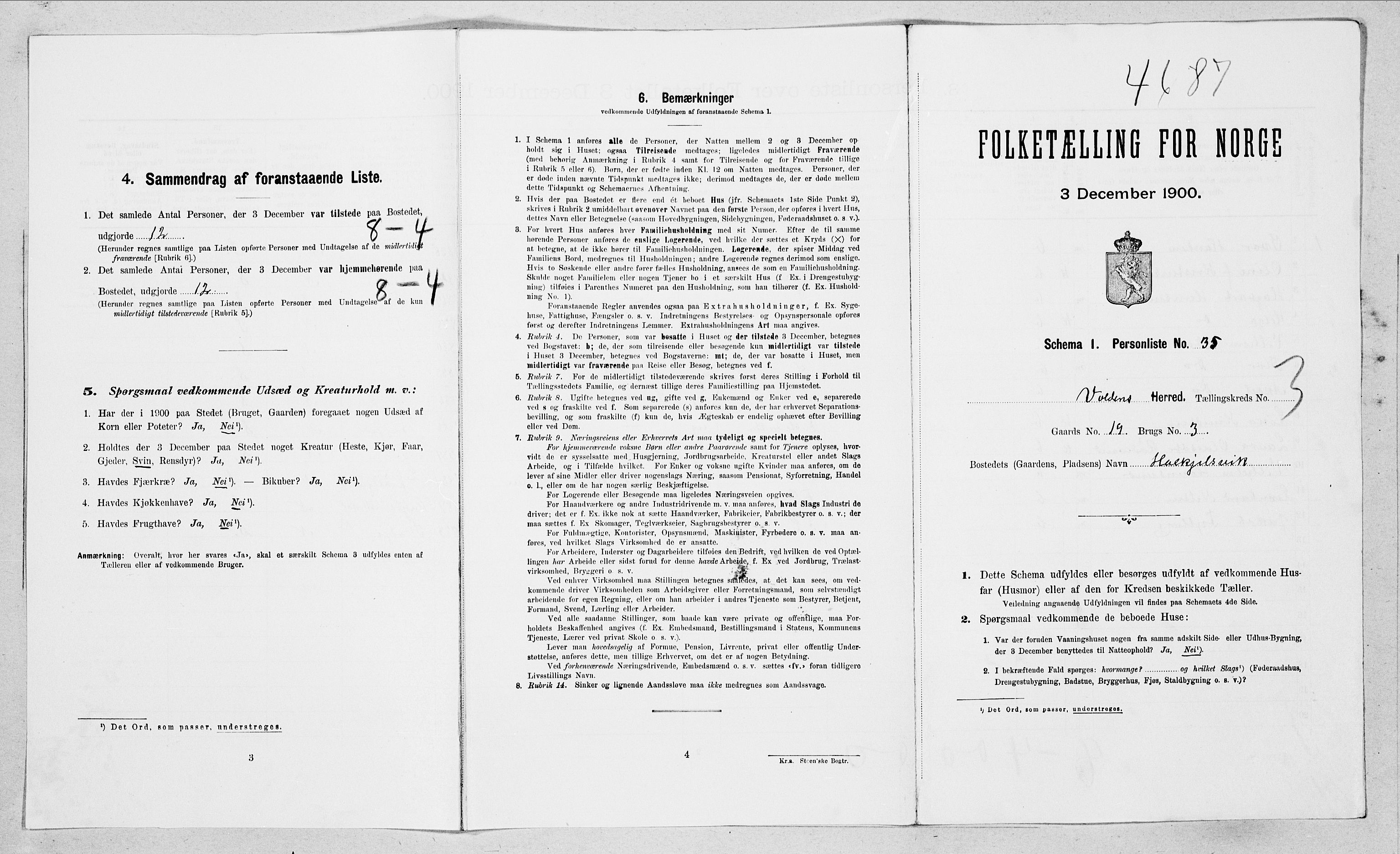 SAT, Folketelling 1900 for 1519 Volda herred, 1900, s. 295