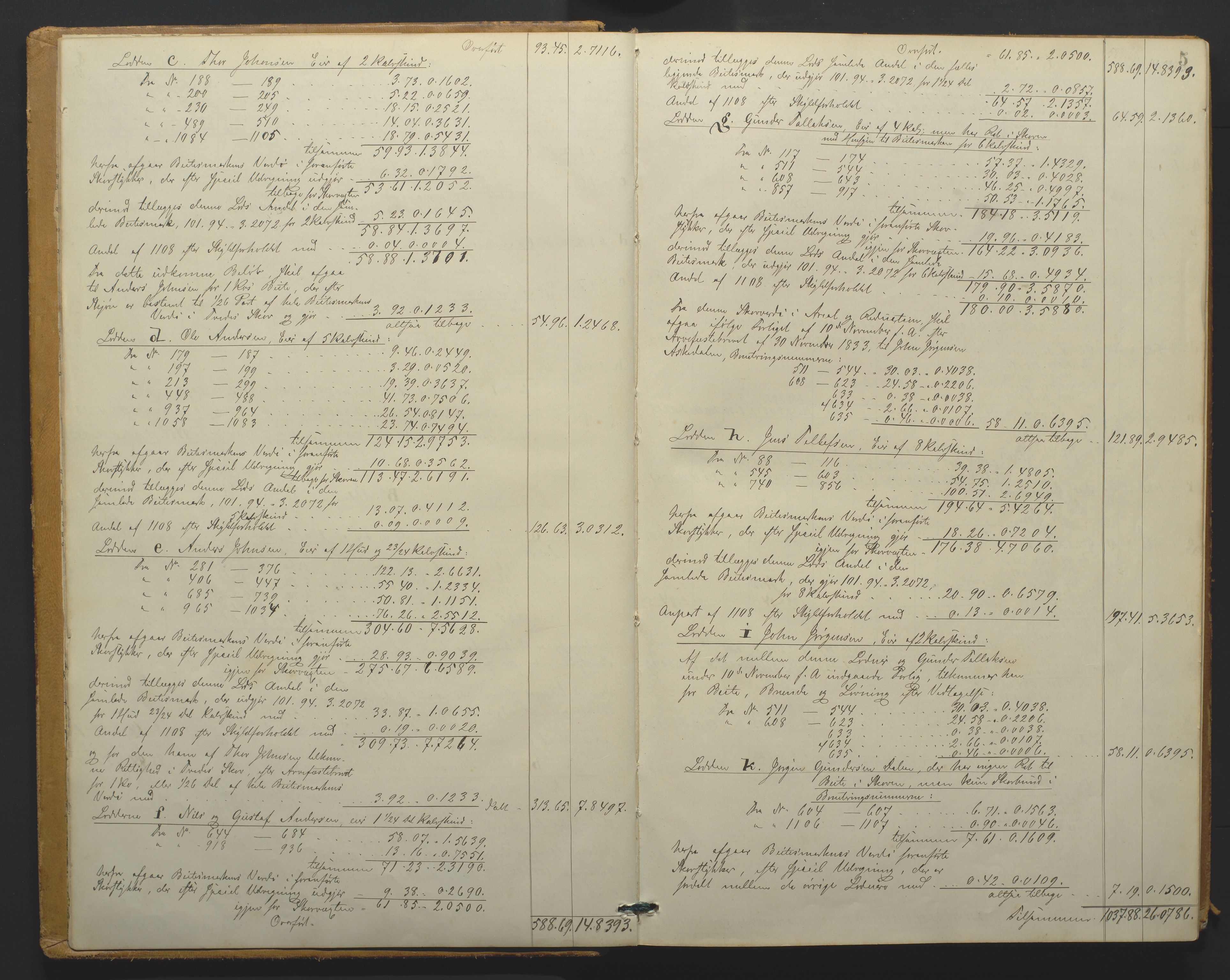 Utskiftningsformannen i Nedenes amt, AV/SAK-1541-0002/F/Fa/Faa/L0017: Utskiftningsprotokoll med gårdsregister, Nedenes amt nr 18, 1882-1886, s. 4b-5a