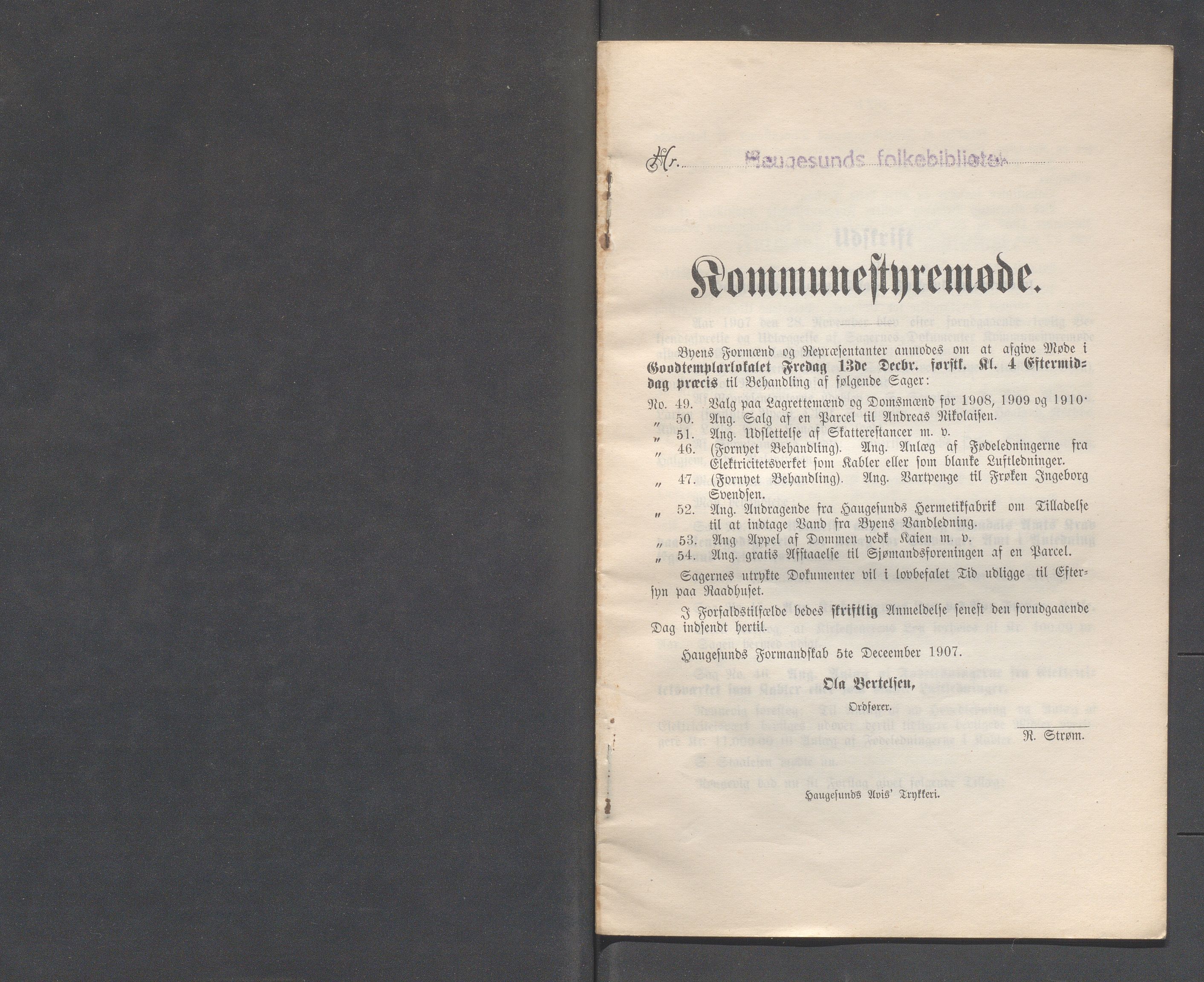 Haugesund kommune - Formannskapet og Bystyret, IKAR/A-740/A/Abb/L0001: Bystyreforhandlinger, 1889-1907, s. 994