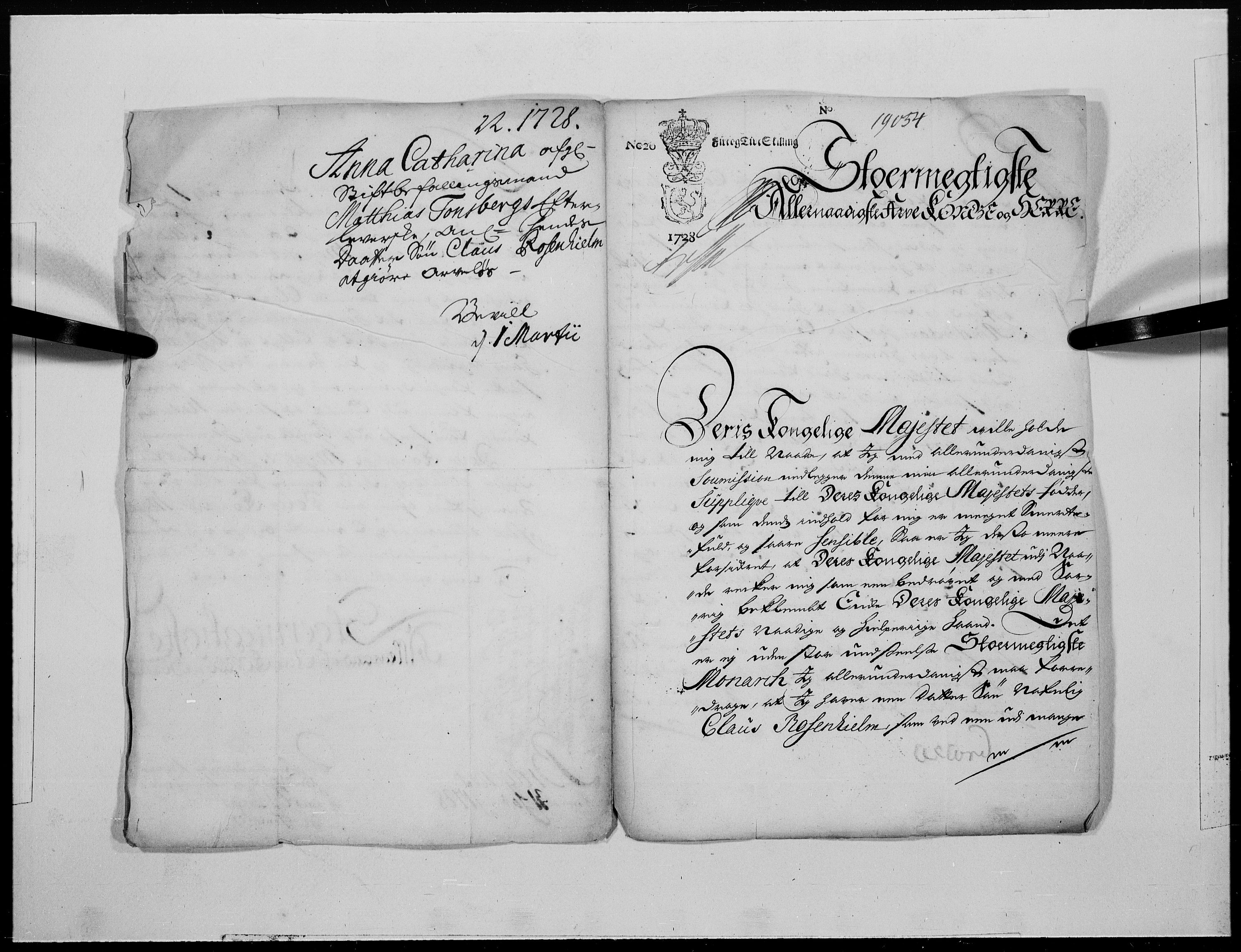 Danske Kanselli 1572-1799, AV/RA-EA-3023/F/Fc/Fcc/Fcca/L0102: Norske innlegg 1572-1799, 1728, s. 186