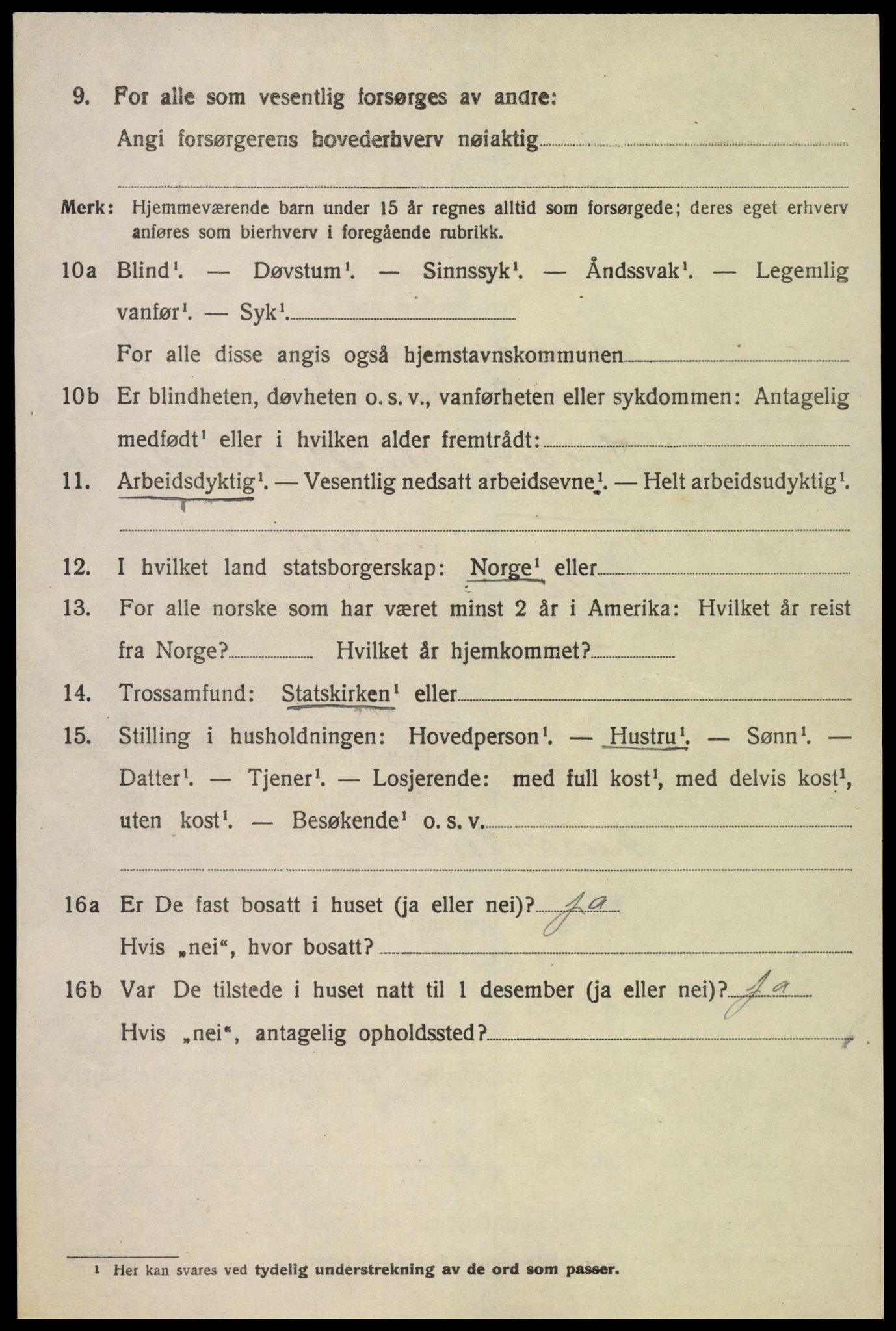 SAK, Folketelling 1920 for 1012 Oddernes herred, 1920, s. 2158