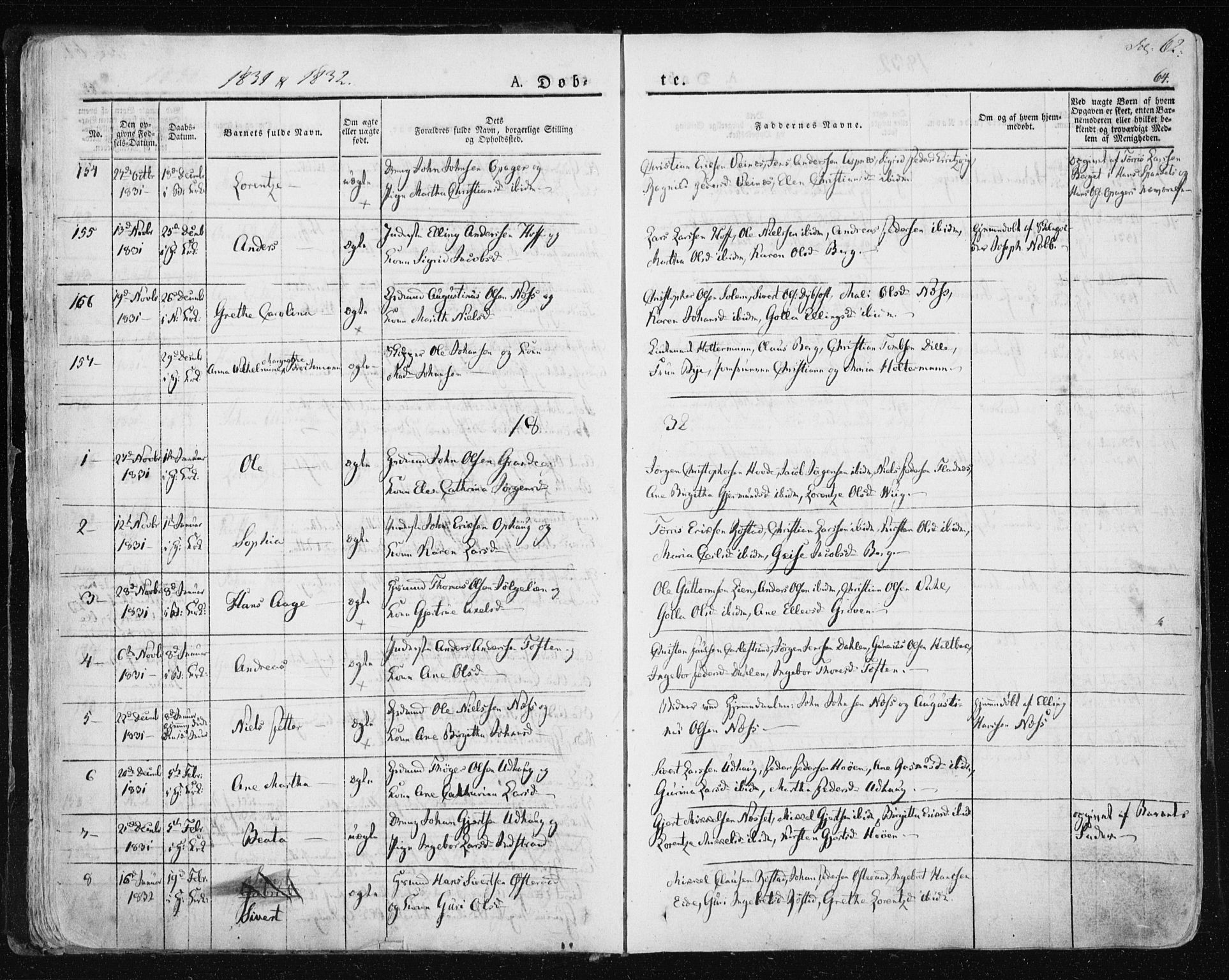 Ministerialprotokoller, klokkerbøker og fødselsregistre - Sør-Trøndelag, SAT/A-1456/659/L0735: Ministerialbok nr. 659A05, 1826-1841, s. 62
