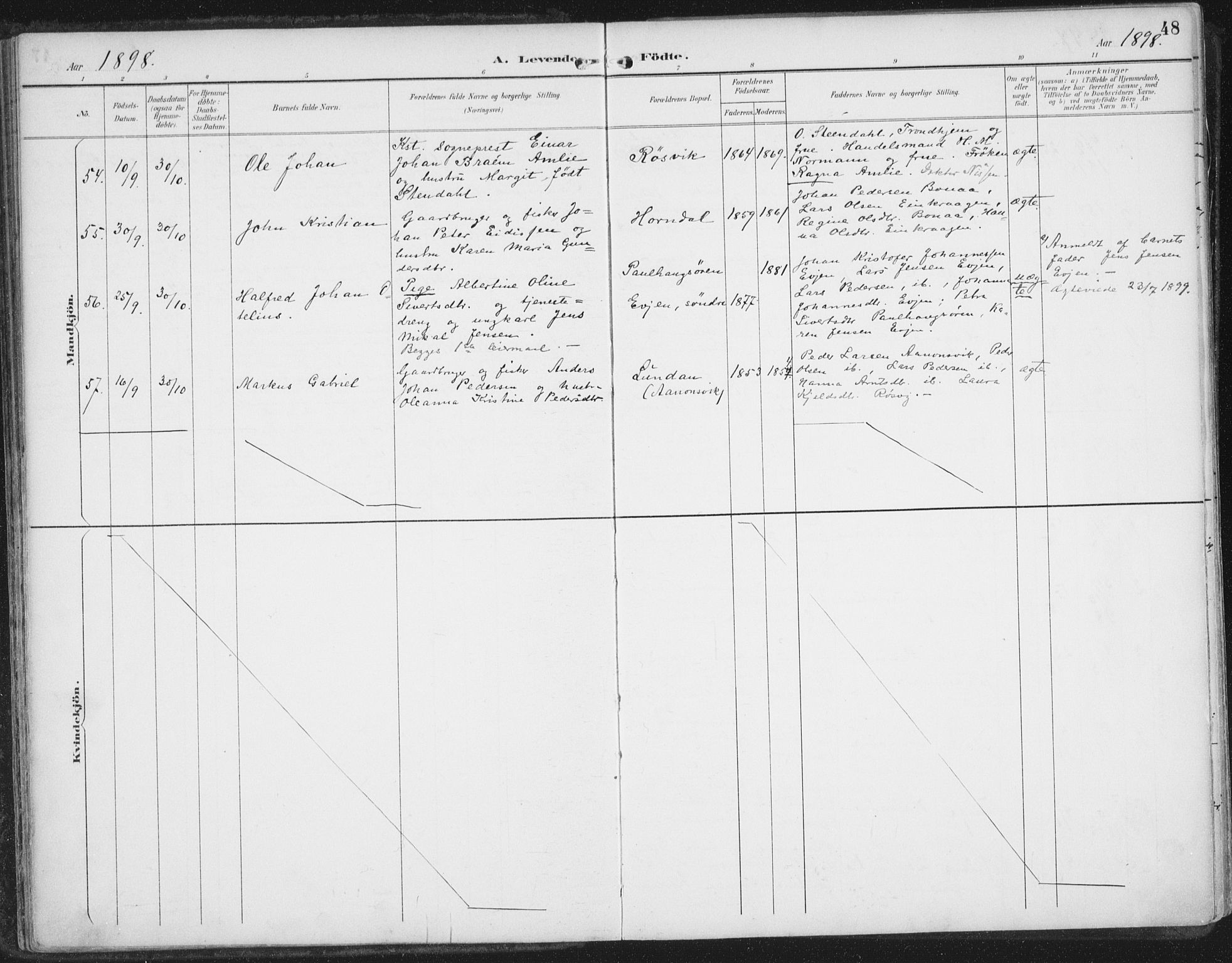 Ministerialprotokoller, klokkerbøker og fødselsregistre - Nordland, AV/SAT-A-1459/854/L0779: Ministerialbok nr. 854A02, 1892-1909, s. 48