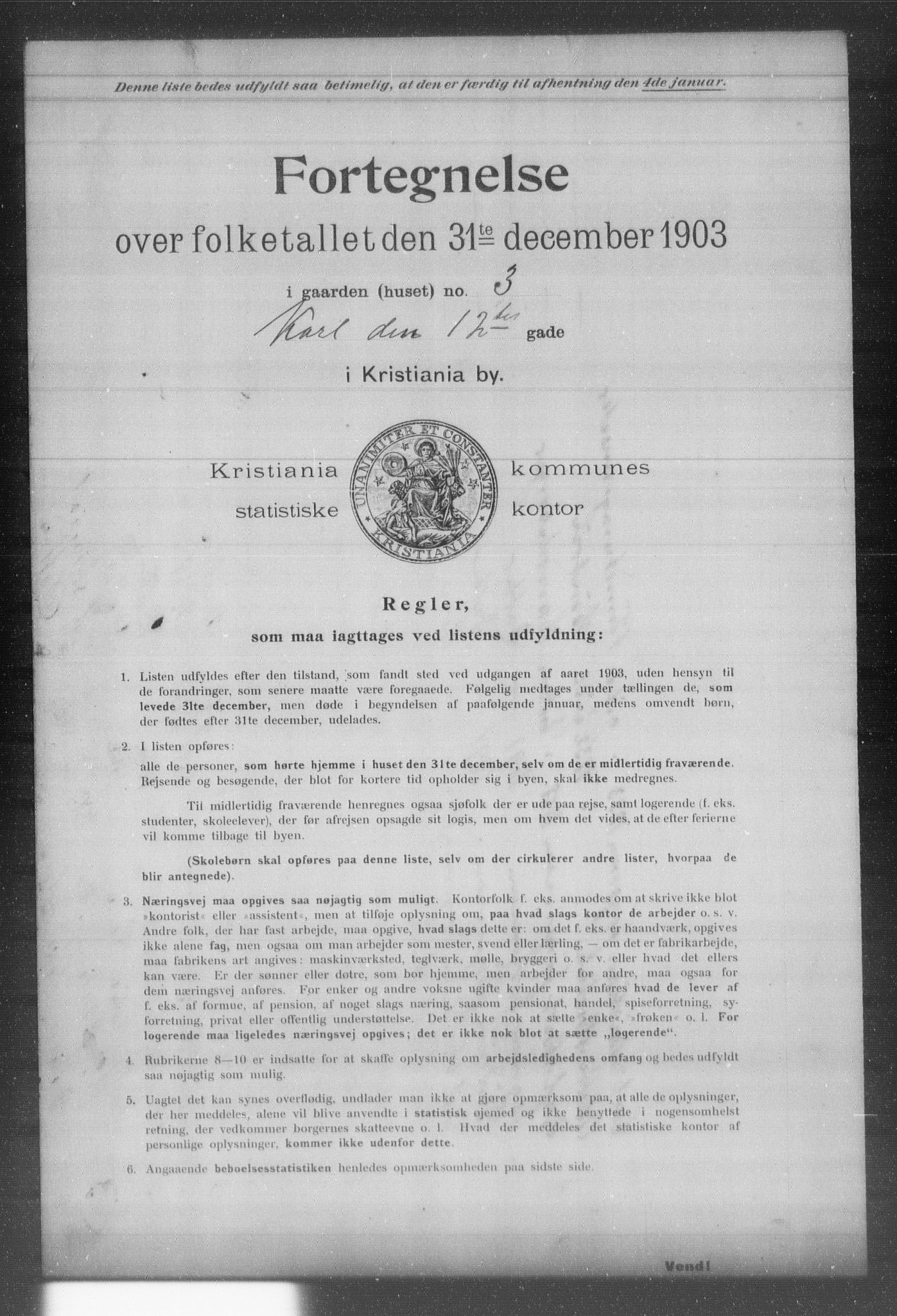 OBA, Kommunal folketelling 31.12.1903 for Kristiania kjøpstad, 1903, s. 9474