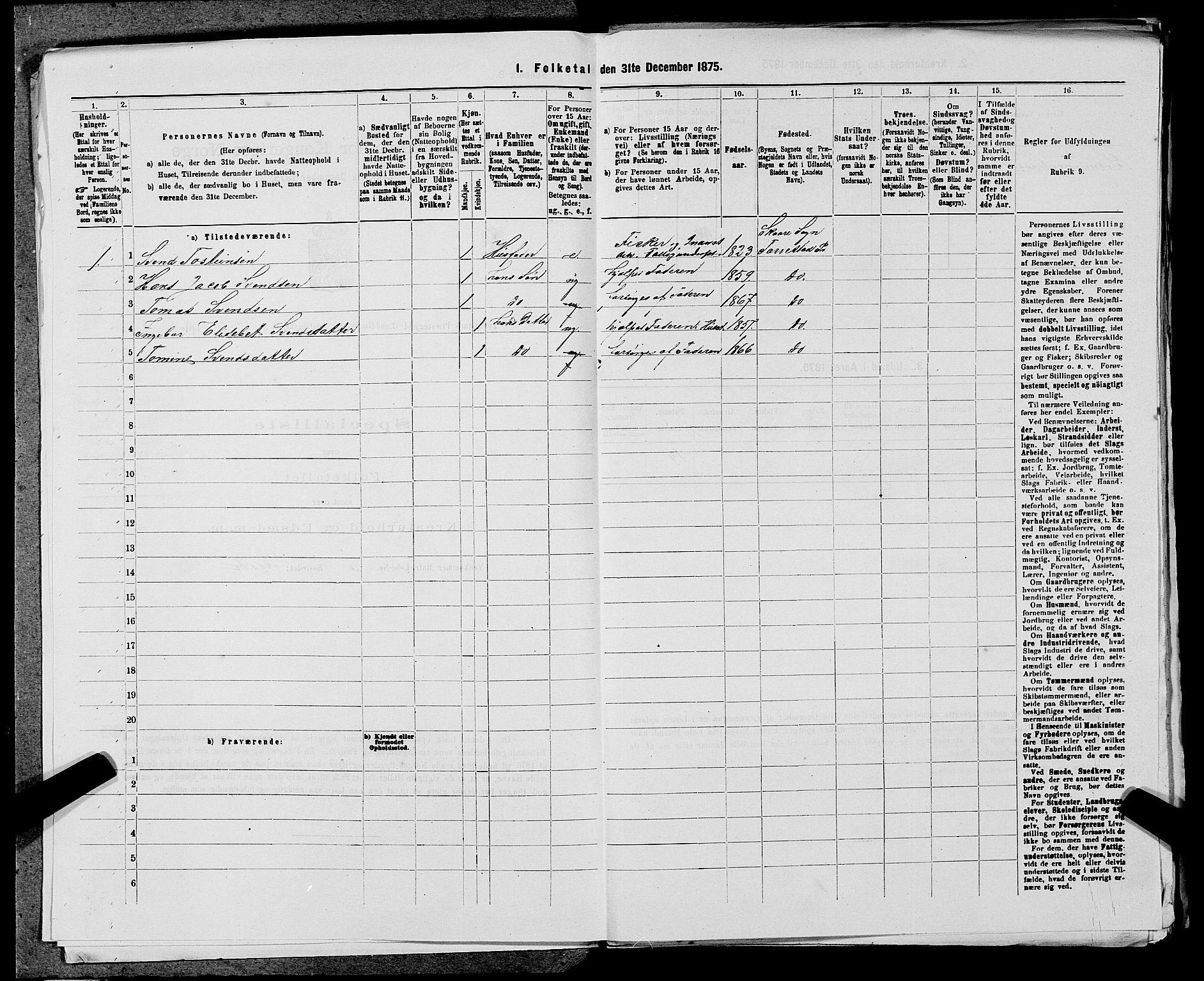 SAST, Folketelling 1875 for 1152L Torvastad prestegjeld, Torvastad sokn, Skåre sokn og Utsira sokn, 1875, s. 902