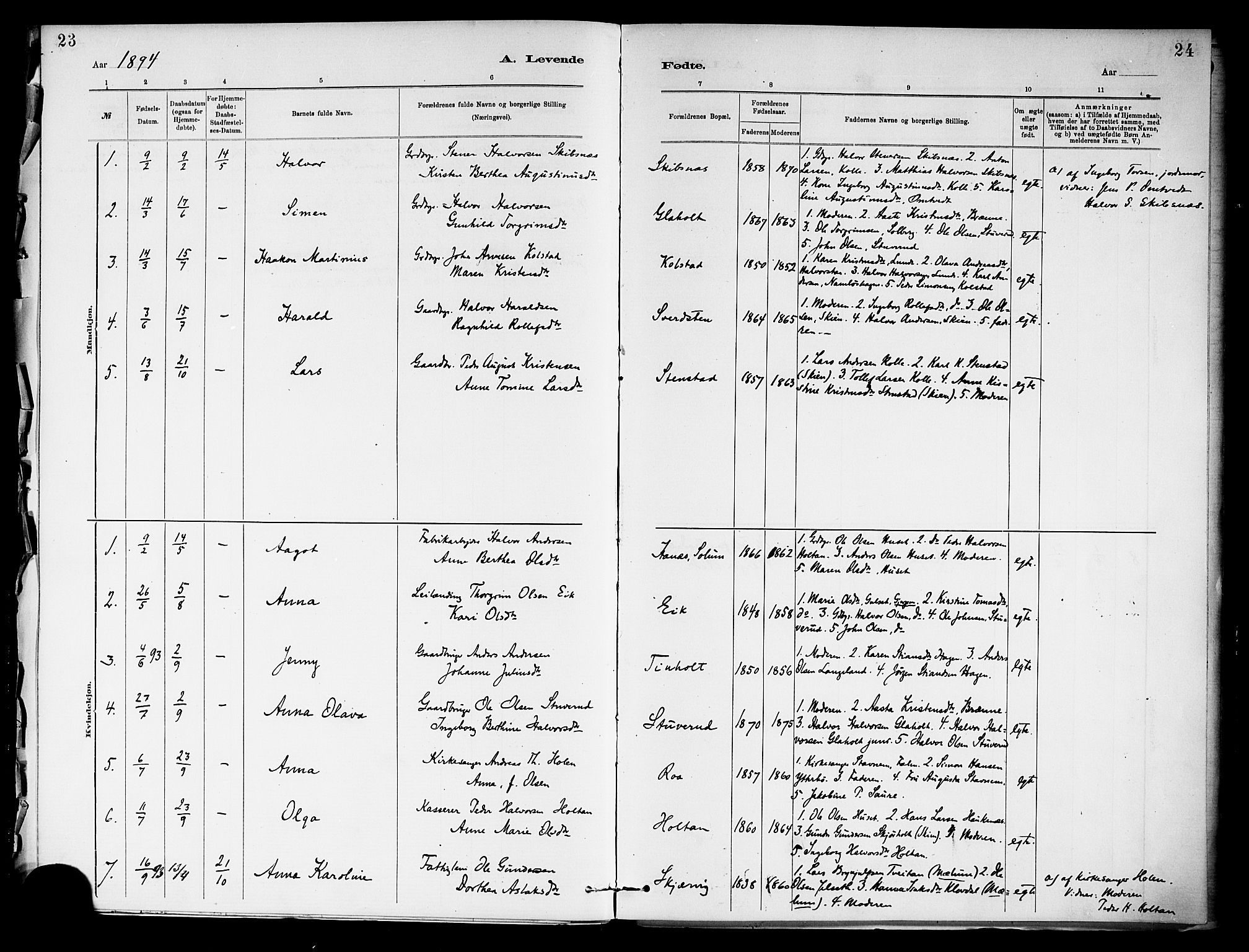 Holla kirkebøker, AV/SAKO-A-272/F/Fa/L0009: Ministerialbok nr. 9, 1881-1897, s. 23