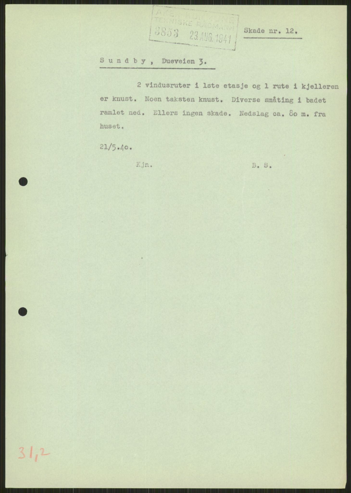 Forsvaret, Forsvarets krigshistoriske avdeling, AV/RA-RAFA-2017/Y/Ya/L0013: II-C-11-31 - Fylkesmenn.  Rapporter om krigsbegivenhetene 1940., 1940, s. 298