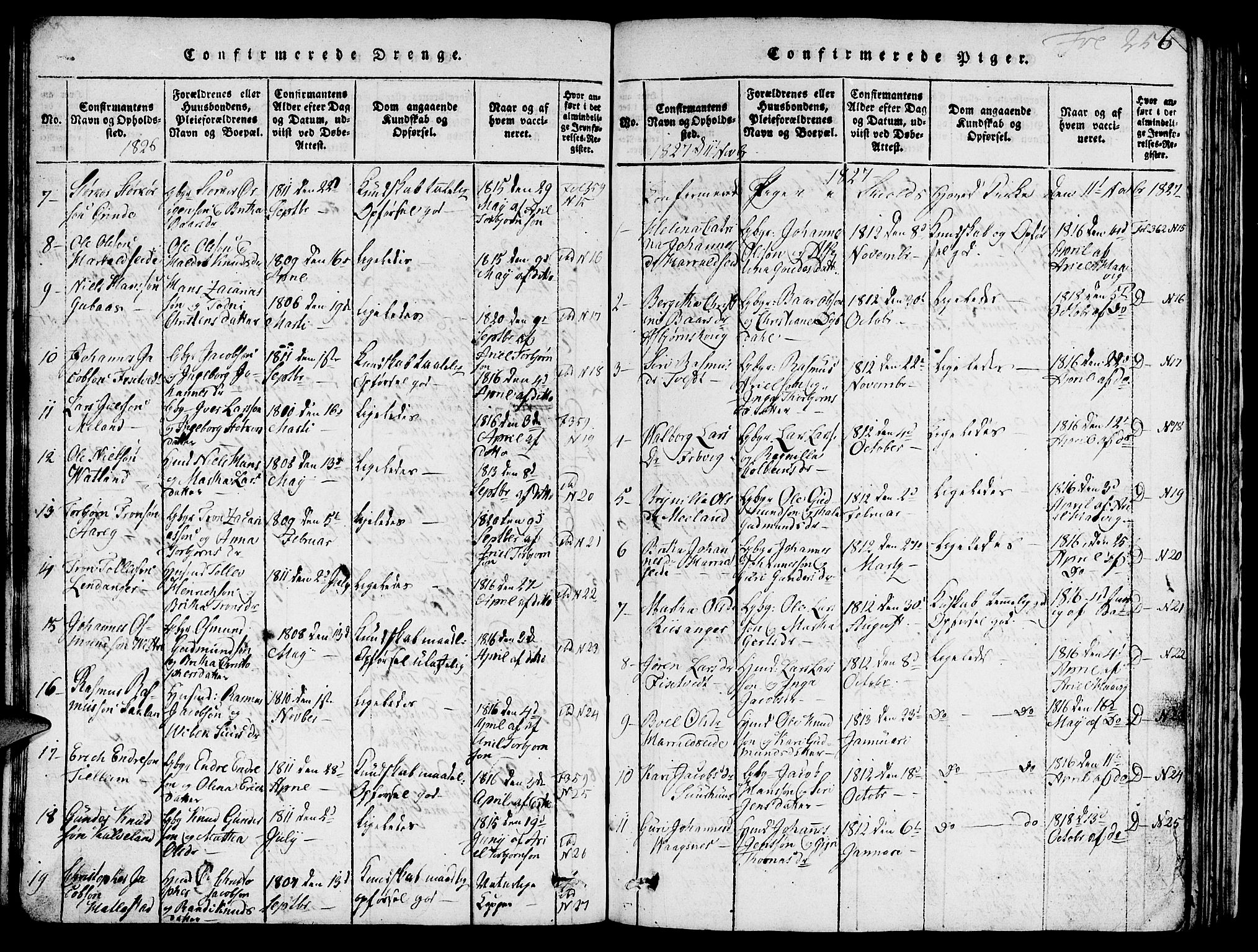 Skjold sokneprestkontor, AV/SAST-A-101847/H/Ha/Hab/L0001: Klokkerbok nr. B 1, 1815-1835, s. 256