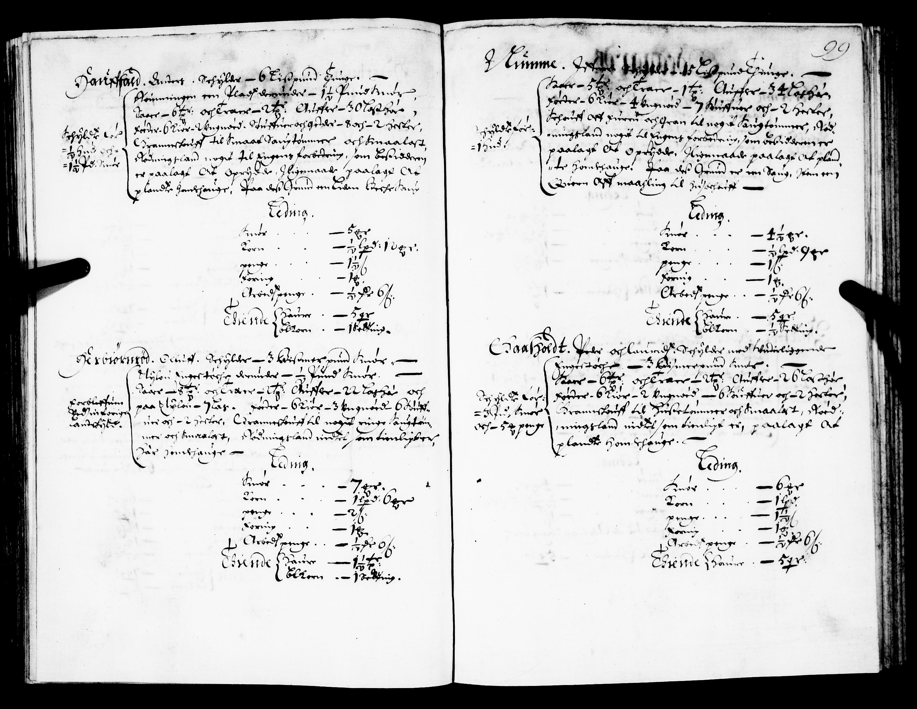 Rentekammeret inntil 1814, Realistisk ordnet avdeling, AV/RA-EA-4070/N/Nb/Nba/L0021: Brunla len, 1667, s. 98b-99a