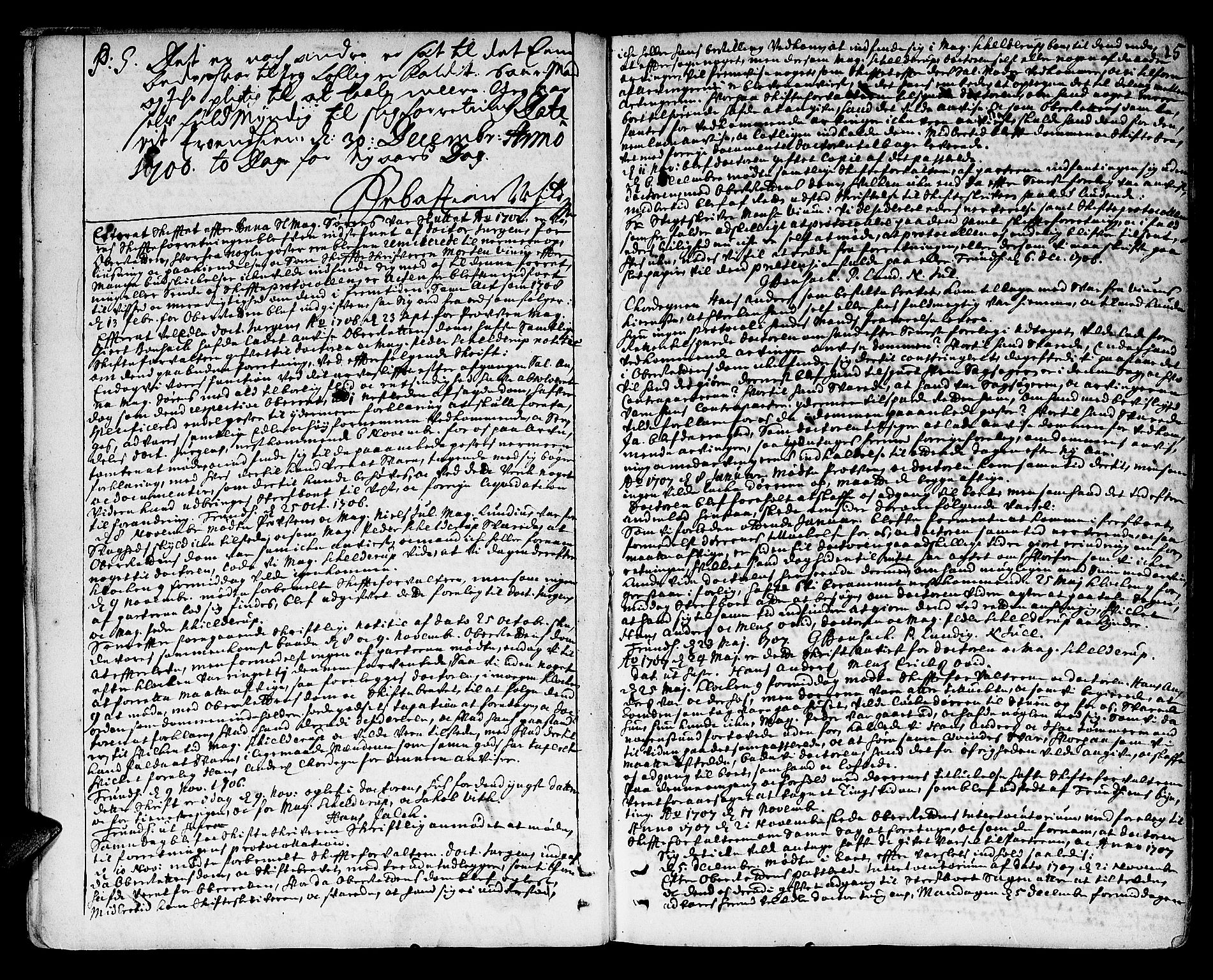 Nidaros domprosti, AV/SAT-A-6513/1/I/I1/L0002: Skifteprotokoll, 1697-1743, s. 14b-15a