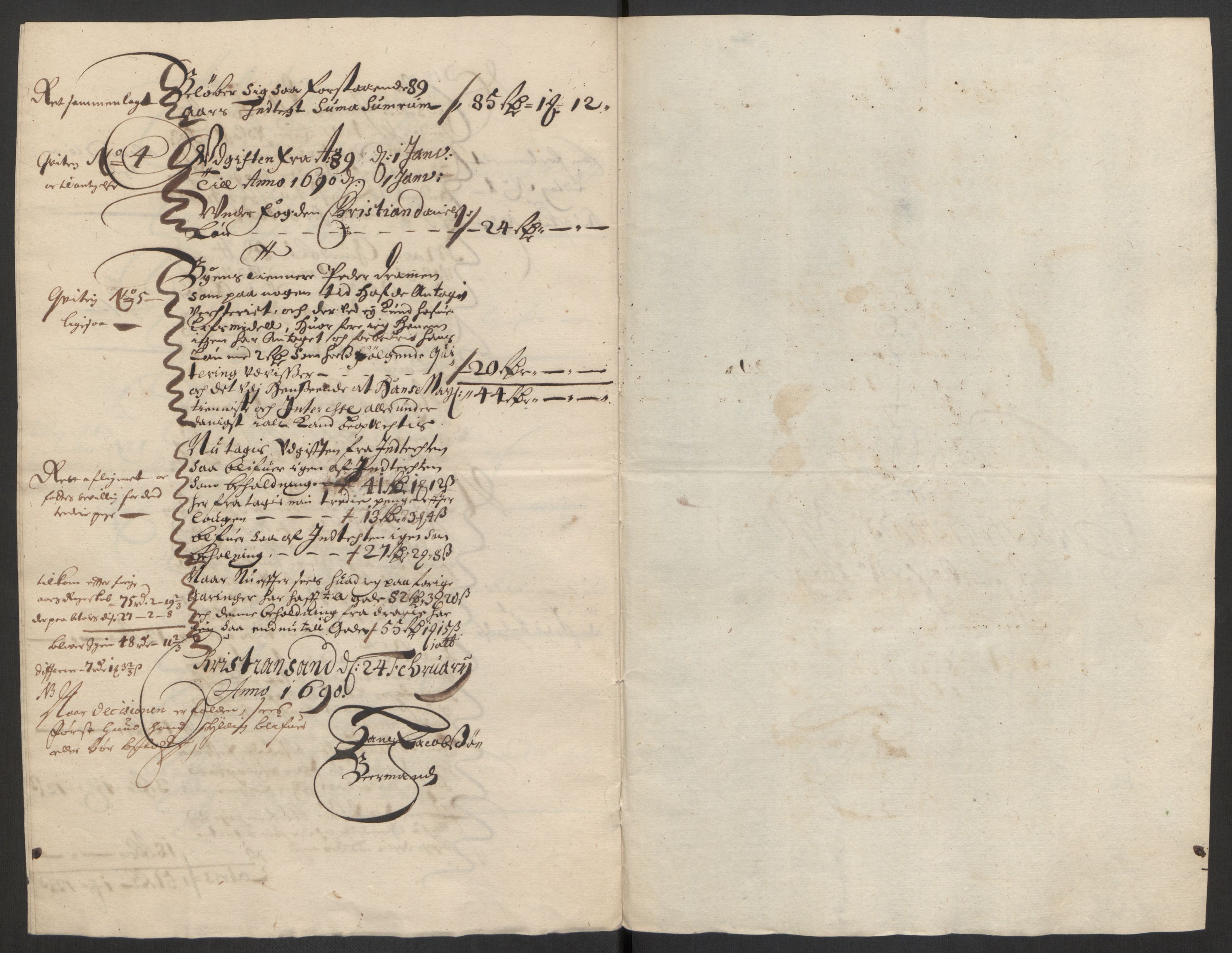 Rentekammeret inntil 1814, Reviderte regnskaper, Byregnskaper, AV/RA-EA-4066/R/Rm/L0285: [M18] Sikt og sakefall, 1681-1718, s. 112