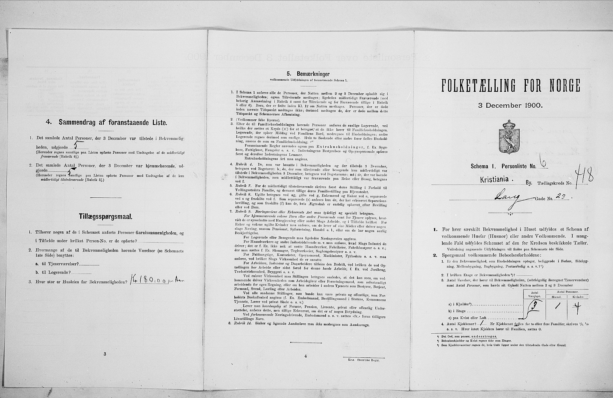 SAO, Folketelling 1900 for 0301 Kristiania kjøpstad, 1900, s. 51523