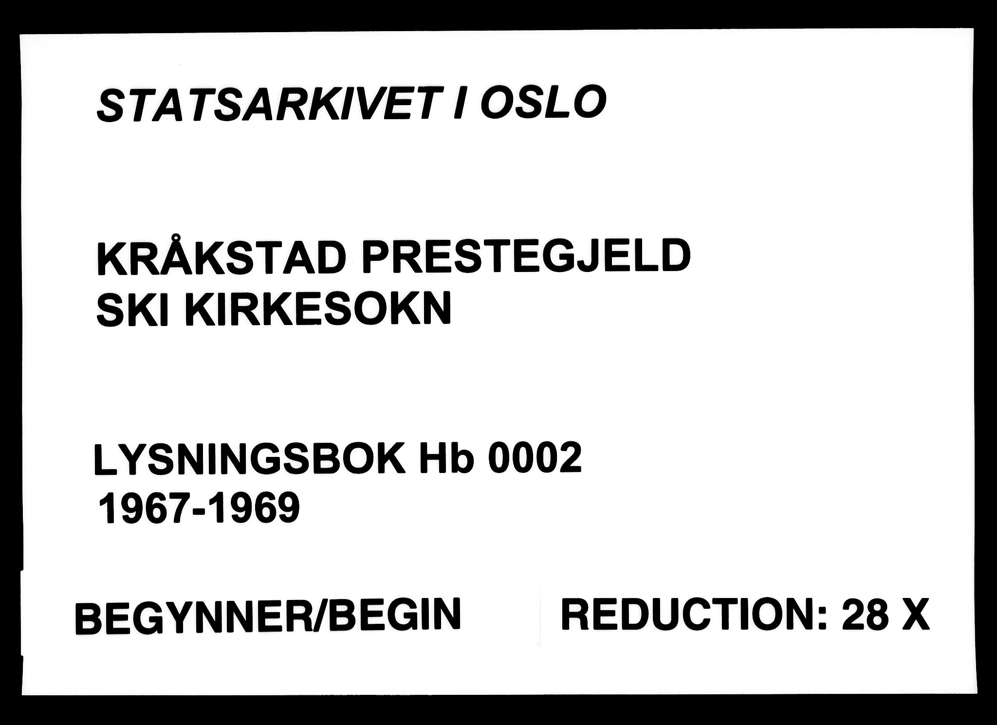 Kråkstad prestekontor Kirkebøker, SAO/A-10125a/H/Hb/L0003: Lysningsprotokoll nr. II 3, 1967-1969