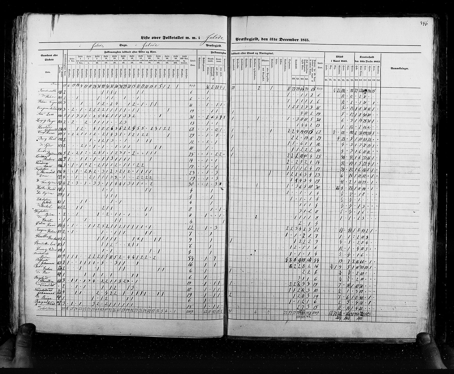 RA, Folketellingen 1845, bind 6: Lister og Mandal amt og Stavanger amt, 1845, s. 346