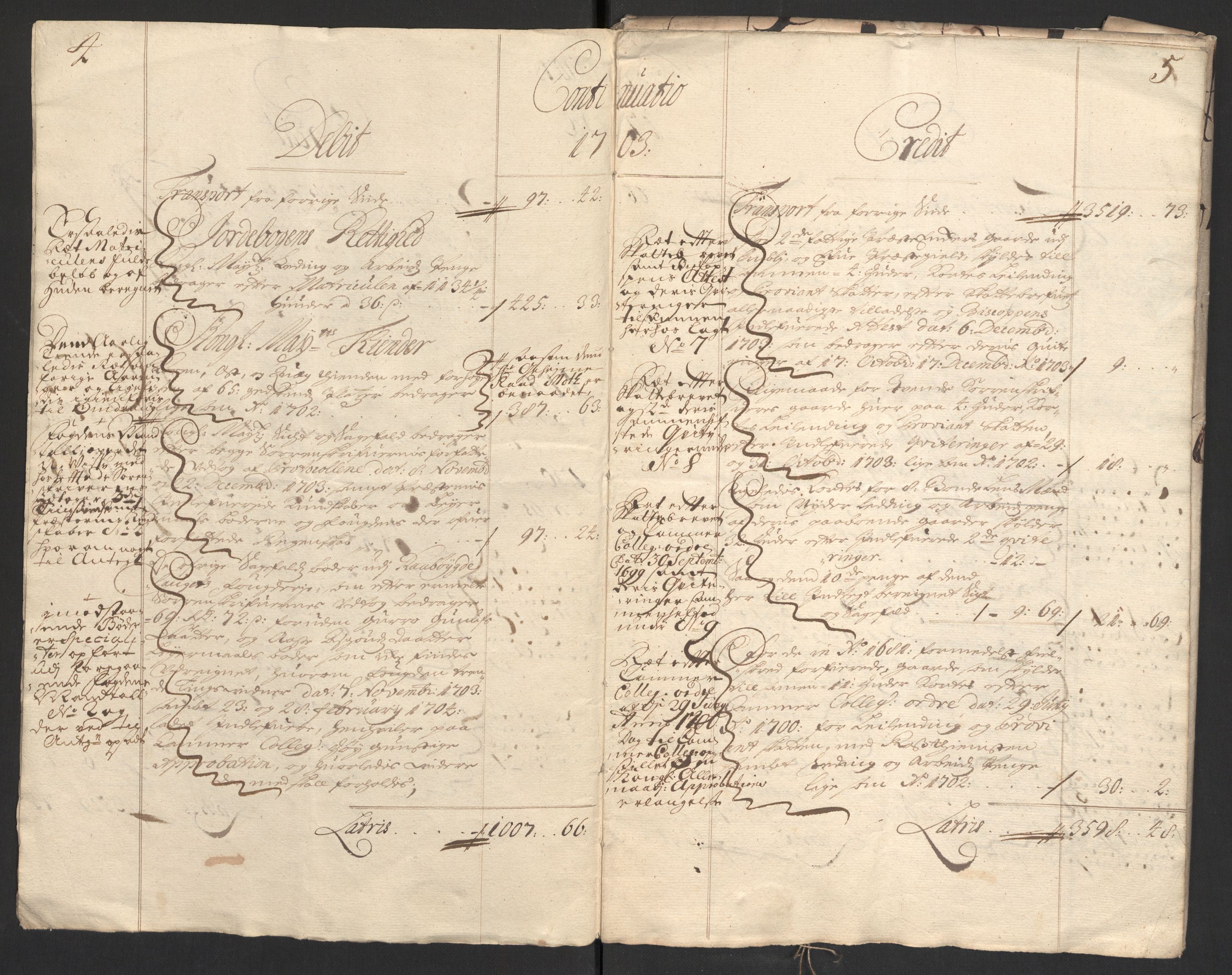 Rentekammeret inntil 1814, Reviderte regnskaper, Fogderegnskap, RA/EA-4092/R40/L2447: Fogderegnskap Råbyggelag, 1703-1705, s. 5