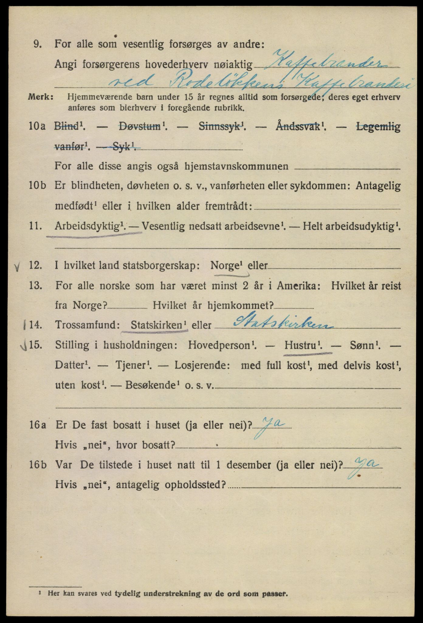 SAO, Folketelling 1920 for 0301 Kristiania kjøpstad, 1920, s. 513160