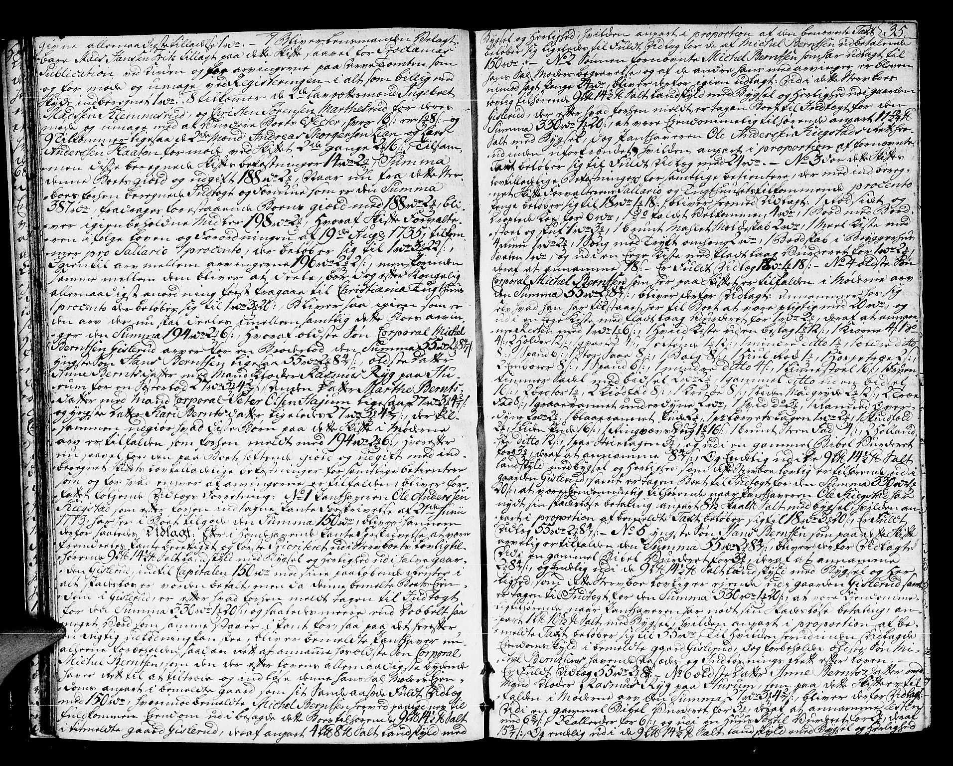 Lier, Røyken og Hurum sorenskriveri, SAKO/A-89/H/Hc/L0006: Skifteprotokoll, 1773-1789, s. 34b-35a