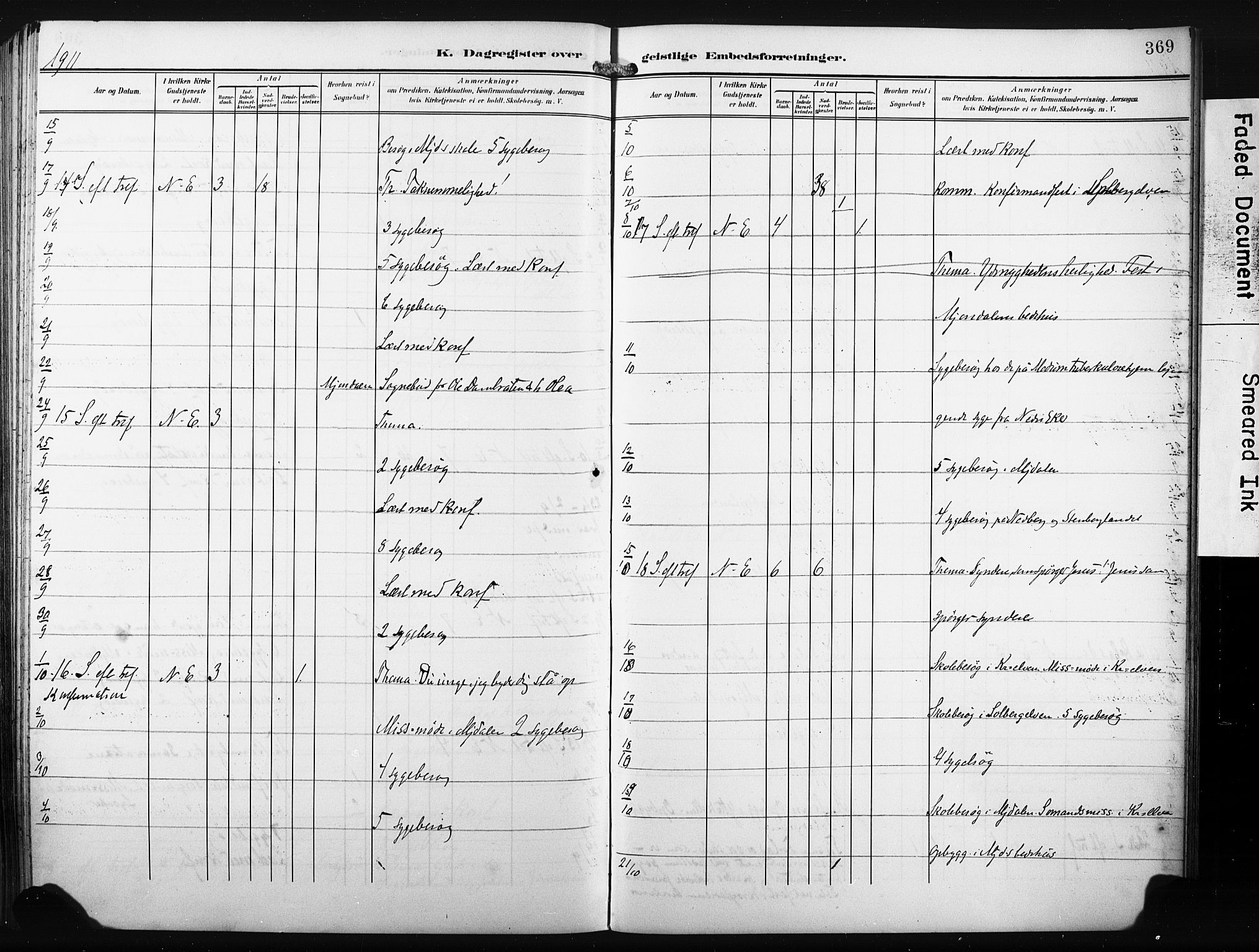 Nedre Eiker kirkebøker, AV/SAKO-A-612/F/Fa/L0006: Ministerialbok nr. 6, 1906-1912, s. 369