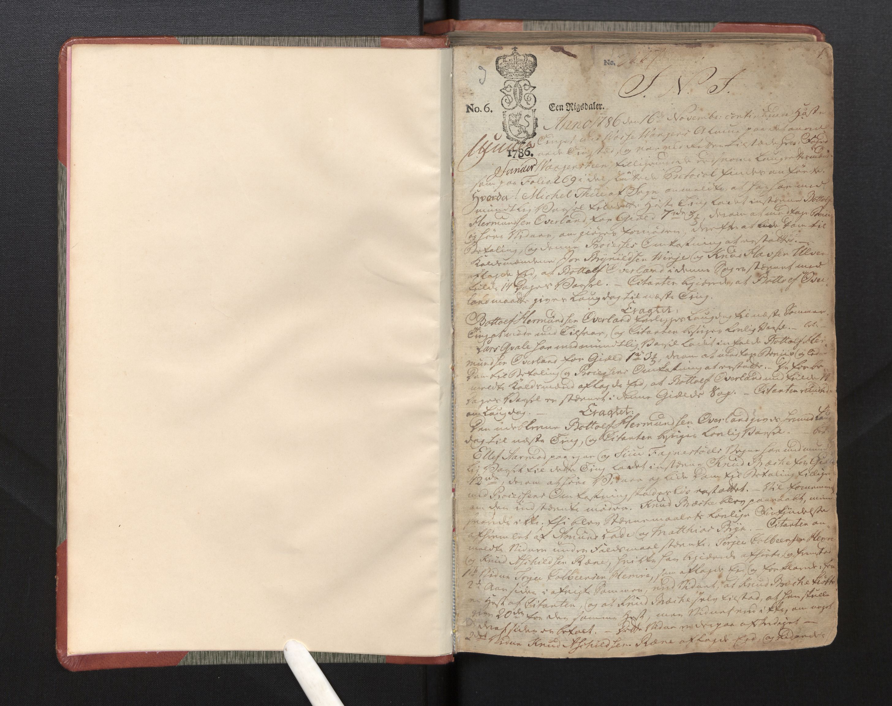 Hardanger og Voss sorenskriveri, SAB/A-2501/1/1A/1Ag/L0007: Tingbok for Voss, 1786-1797, s. 1a
