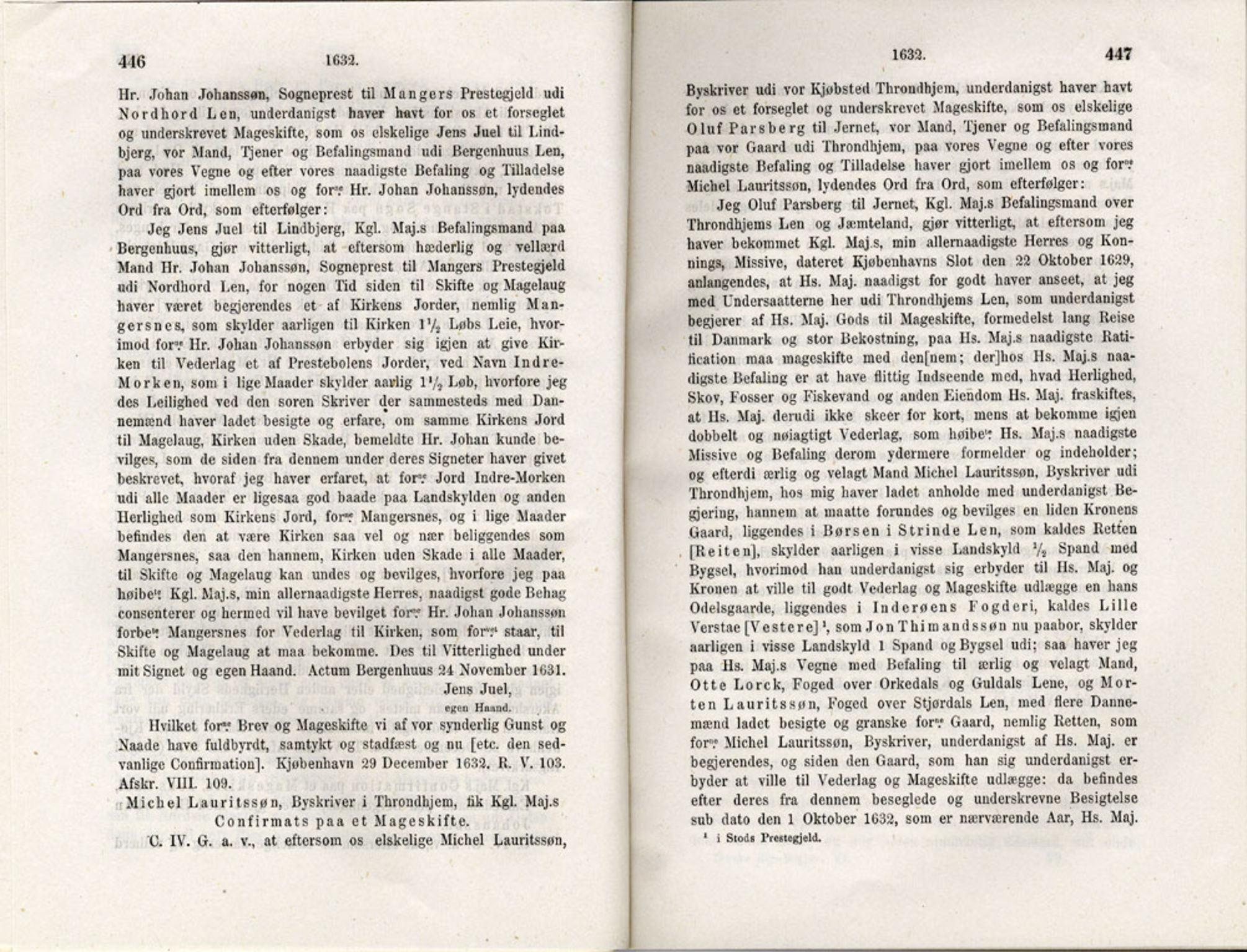 Publikasjoner utgitt av Det Norske Historiske Kildeskriftfond, PUBL/-/-/-: Norske Rigs-Registranter, bind 6, 1628-1634, s. 446-447