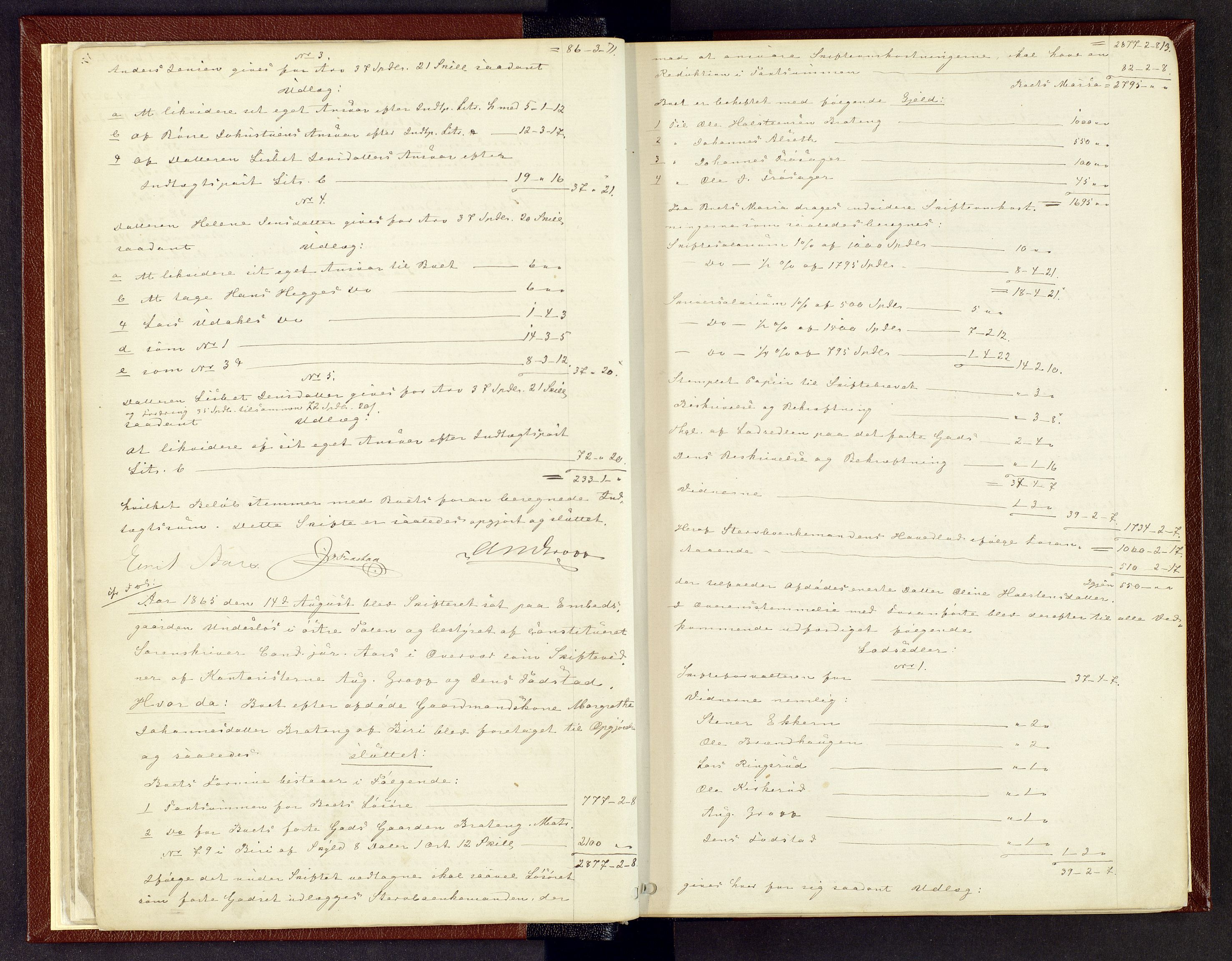 Toten tingrett, AV/SAH-TING-006/J/Jb/L0006: Skiftebehandlingsprotokoll - Biri, 1864-1903, s. 12b-13a