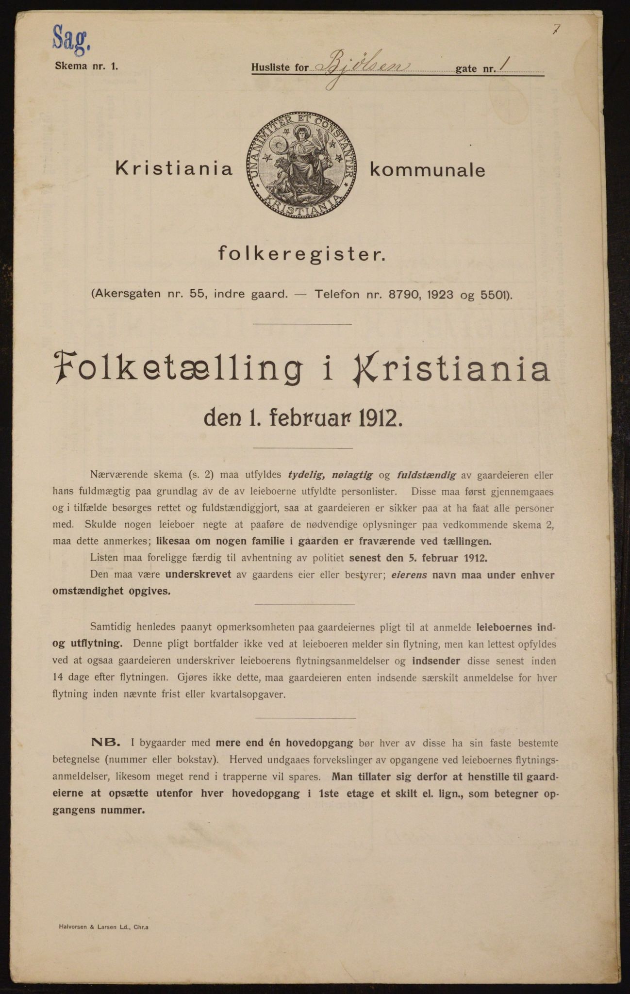 OBA, Kommunal folketelling 1.2.1912 for Kristiania, 1912, s. 6281