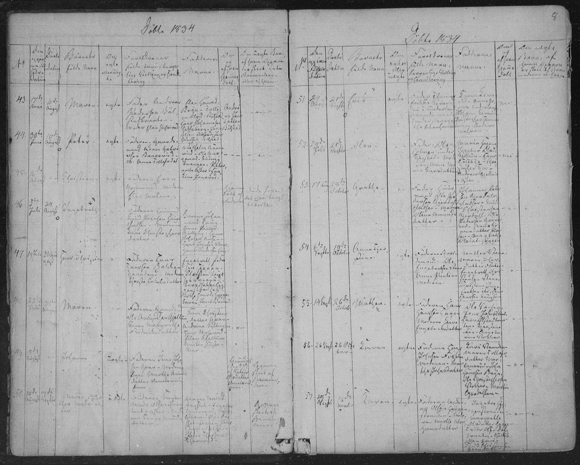 Røyken kirkebøker, SAKO/A-241/F/Fa/L0005: Ministerialbok nr. 5, 1833-1856, s. 8