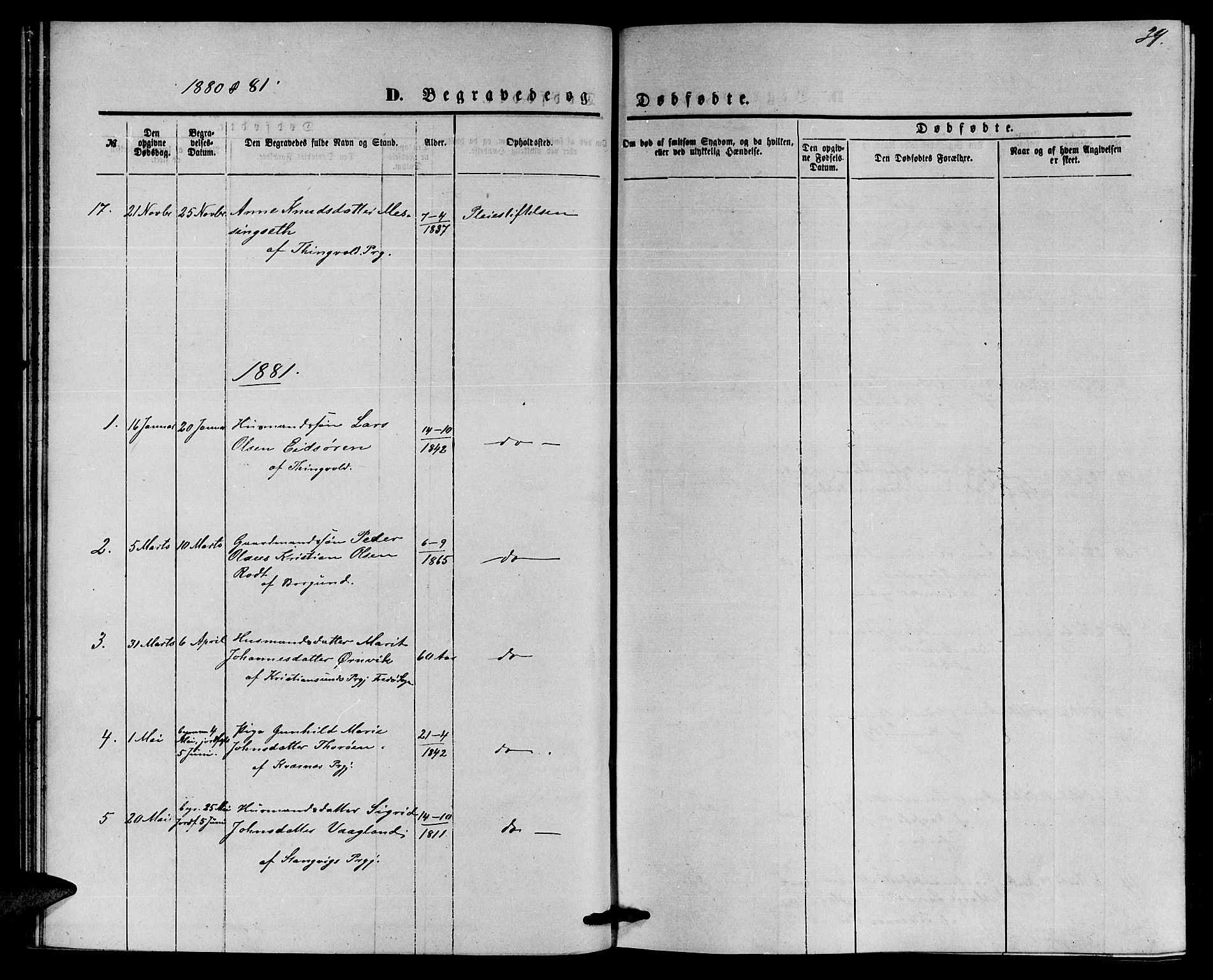 Ministerialprotokoller, klokkerbøker og fødselsregistre - Møre og Romsdal, SAT/A-1454/559/L0715: Klokkerbok nr. 559C01, 1869-1886, s. 39