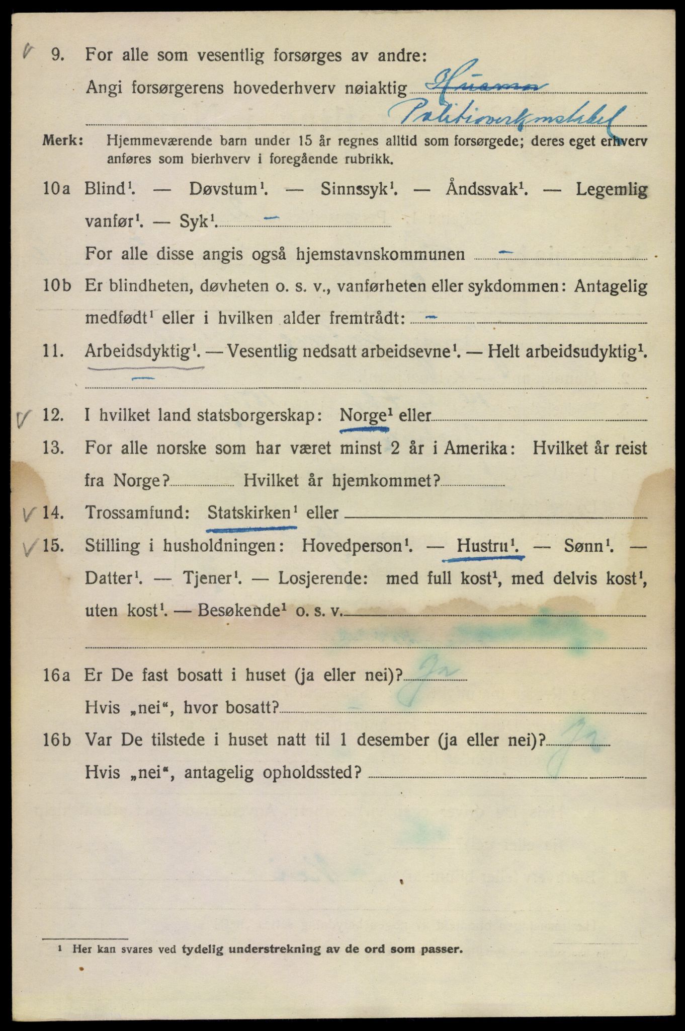 SAO, Folketelling 1920 for 0301 Kristiania kjøpstad, 1920, s. 365052