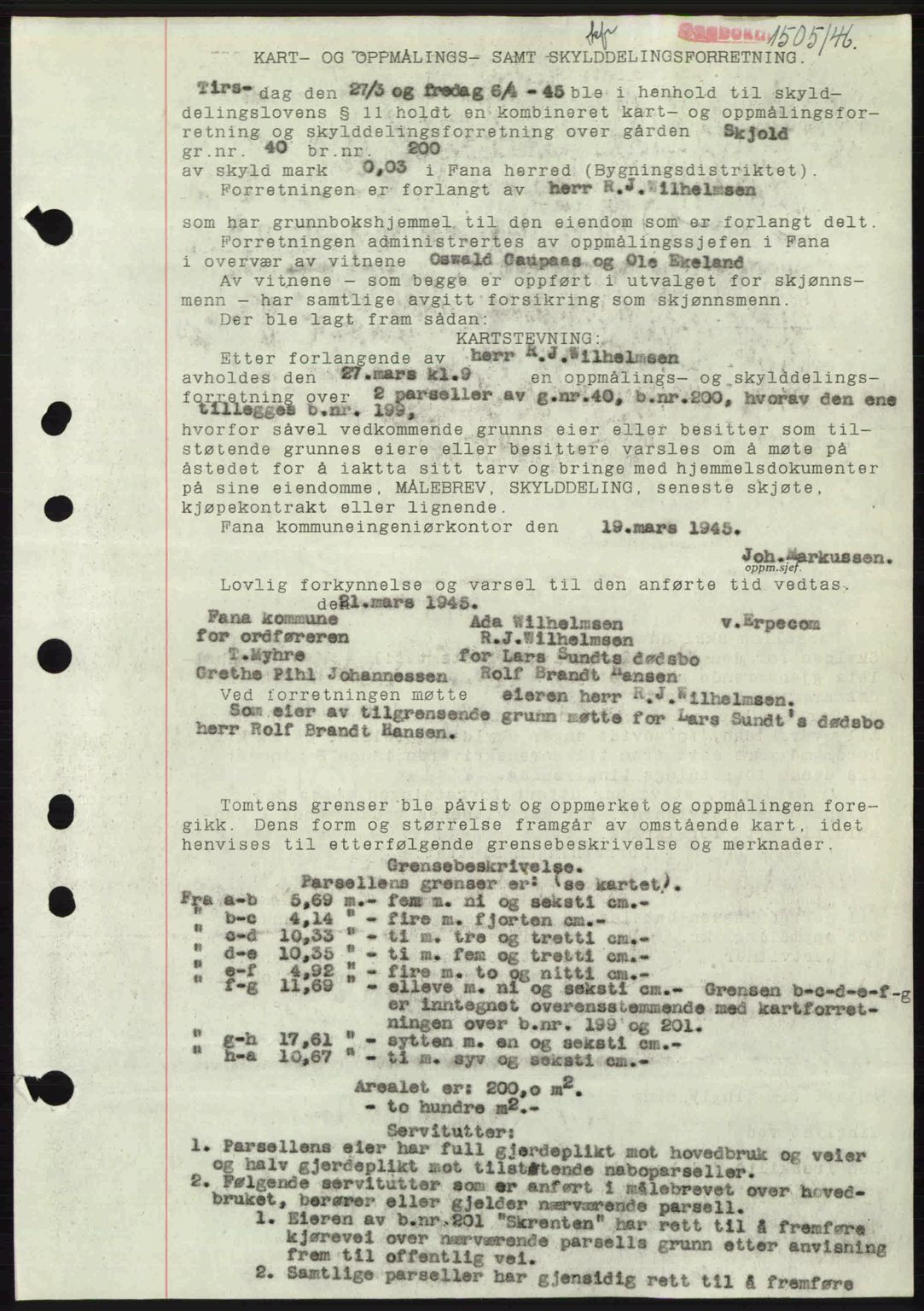 Midhordland sorenskriveri, SAB/A-3001/1/G/Gb/Gbj/L0022: Pantebok nr. A41-43, 1946-1946, Dagboknr: 1505/1946