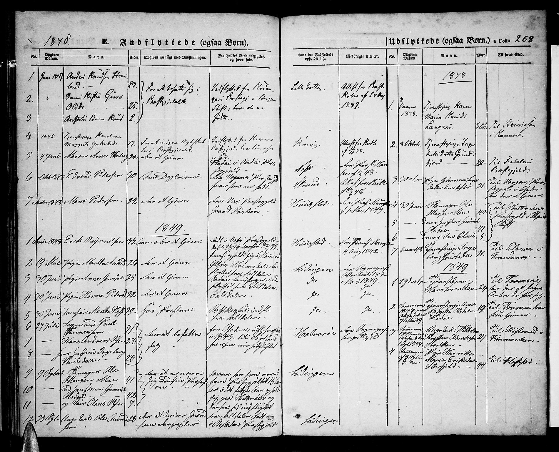 Ministerialprotokoller, klokkerbøker og fødselsregistre - Nordland, AV/SAT-A-1459/872/L1045: Klokkerbok nr. 872C01, 1840-1851, s. 268