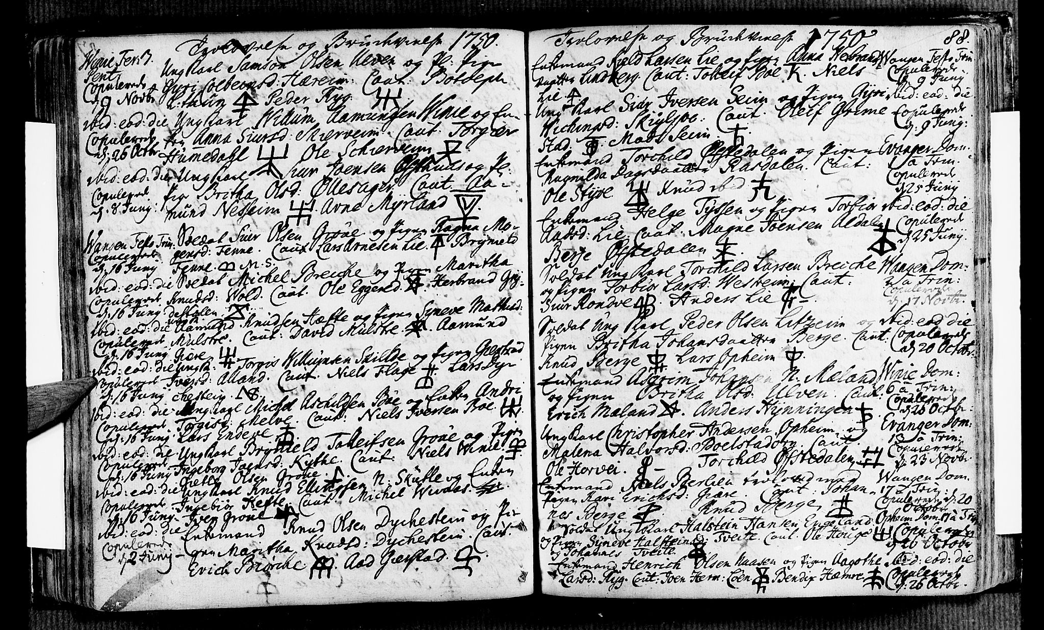Voss sokneprestembete, AV/SAB-A-79001/H/Haa: Ministerialbok nr. A 7, 1731-1773, s. 88