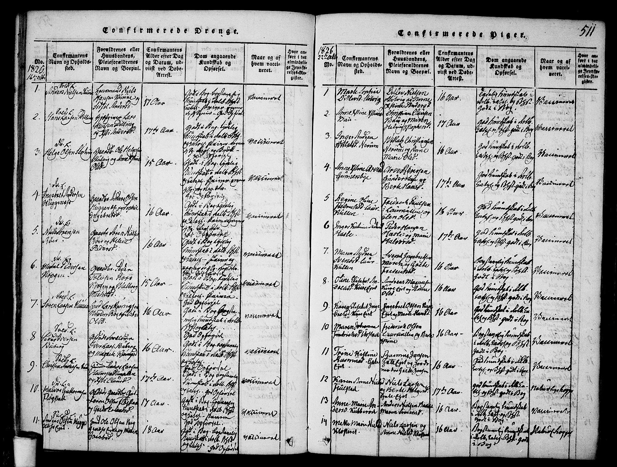 Rygge prestekontor Kirkebøker, SAO/A-10084b/F/Fa/L0003: Ministerialbok nr. 3, 1814-1836, s. 510-511