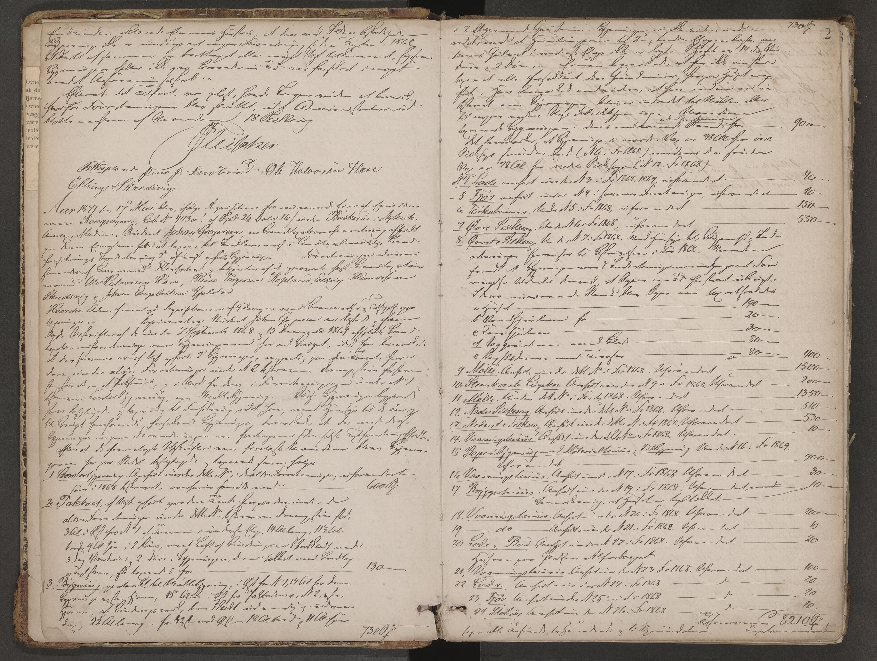 Modum lensmannskontor, AV/SAKO-A-524/Y/Yc/Ycc/L0002: Branntakstprotokoll Modum nordre, 1871-1903