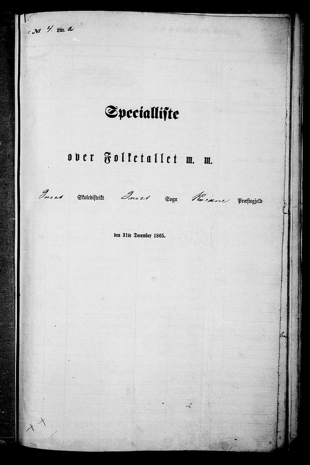 RA, Folketelling 1865 for 0440P Kvikne prestegjeld, 1865, s. 43