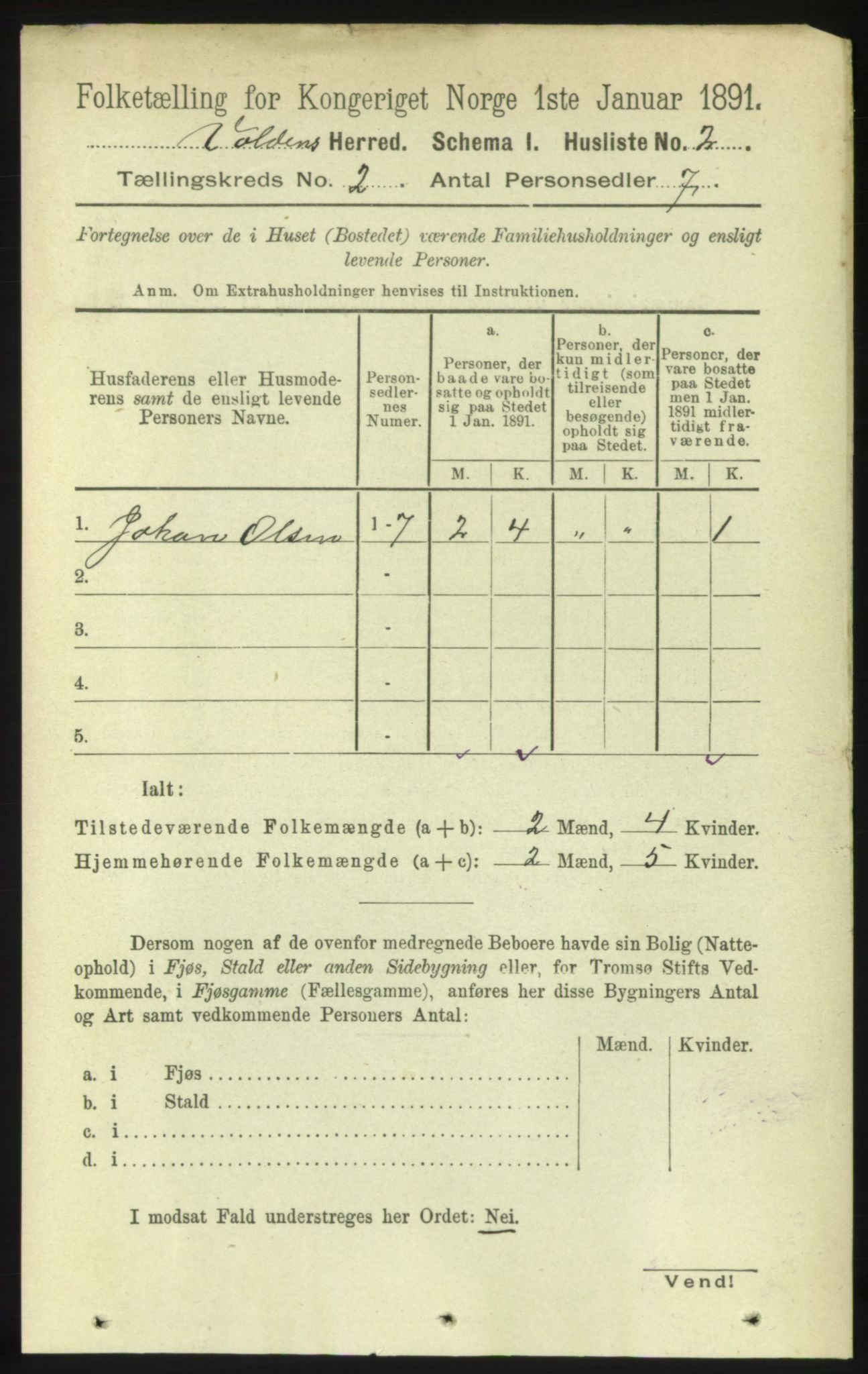 RA, Folketelling 1891 for 1519 Volda herred, 1891, s. 602