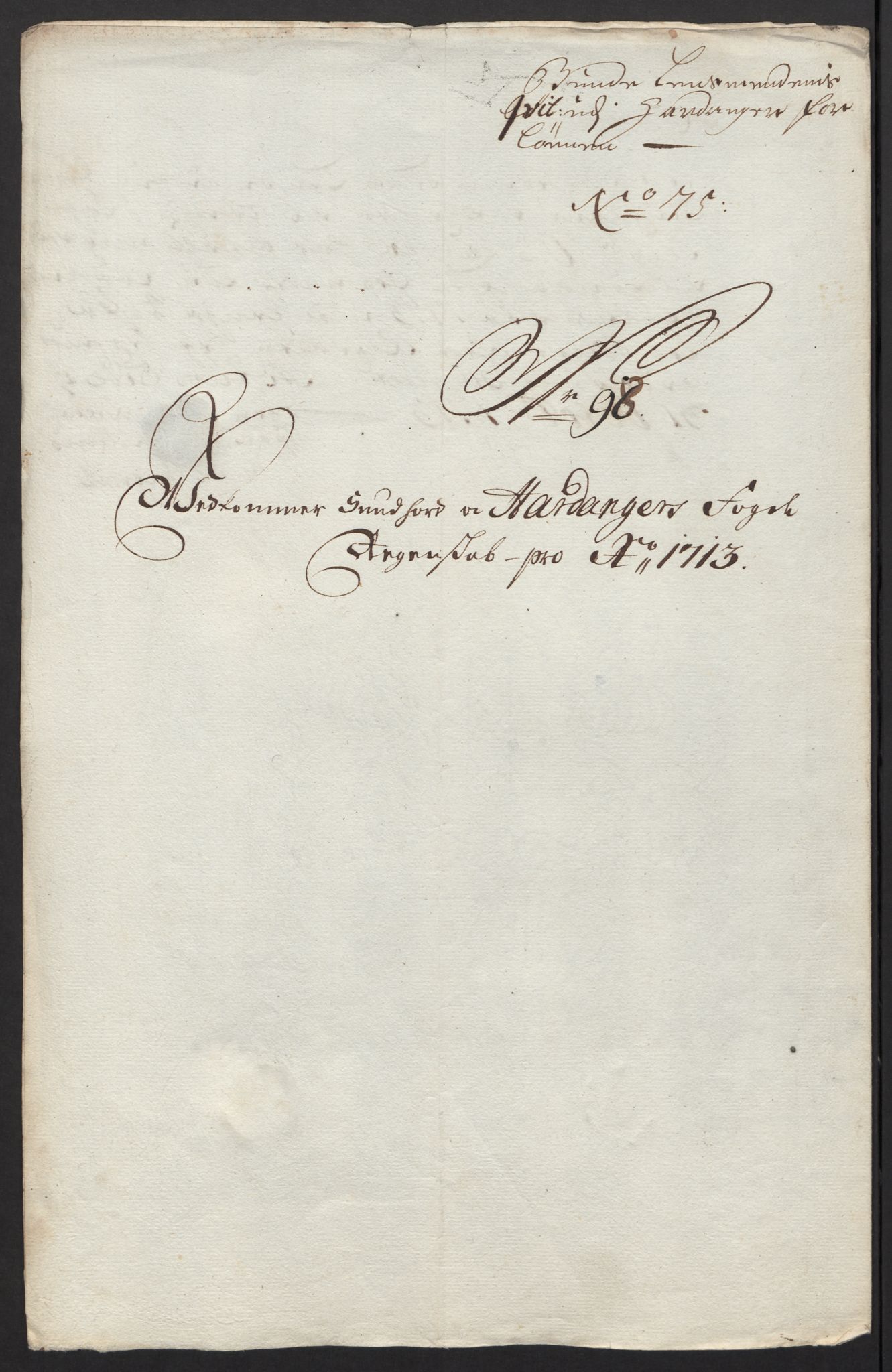 Rentekammeret inntil 1814, Reviderte regnskaper, Fogderegnskap, RA/EA-4092/R48/L2989: Fogderegnskap Sunnhordland og Hardanger, 1713, s. 460