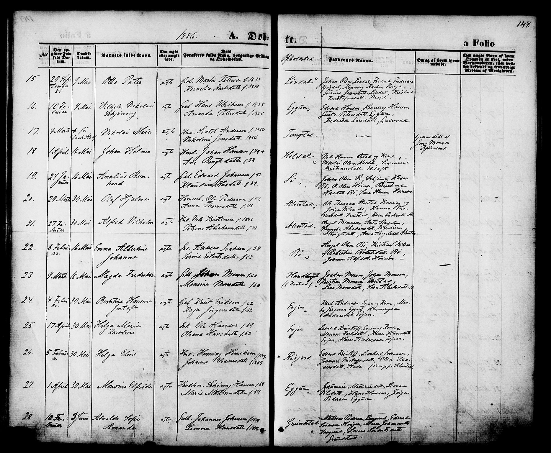 Ministerialprotokoller, klokkerbøker og fødselsregistre - Nordland, AV/SAT-A-1459/880/L1132: Ministerialbok nr. 880A06, 1869-1887, s. 148