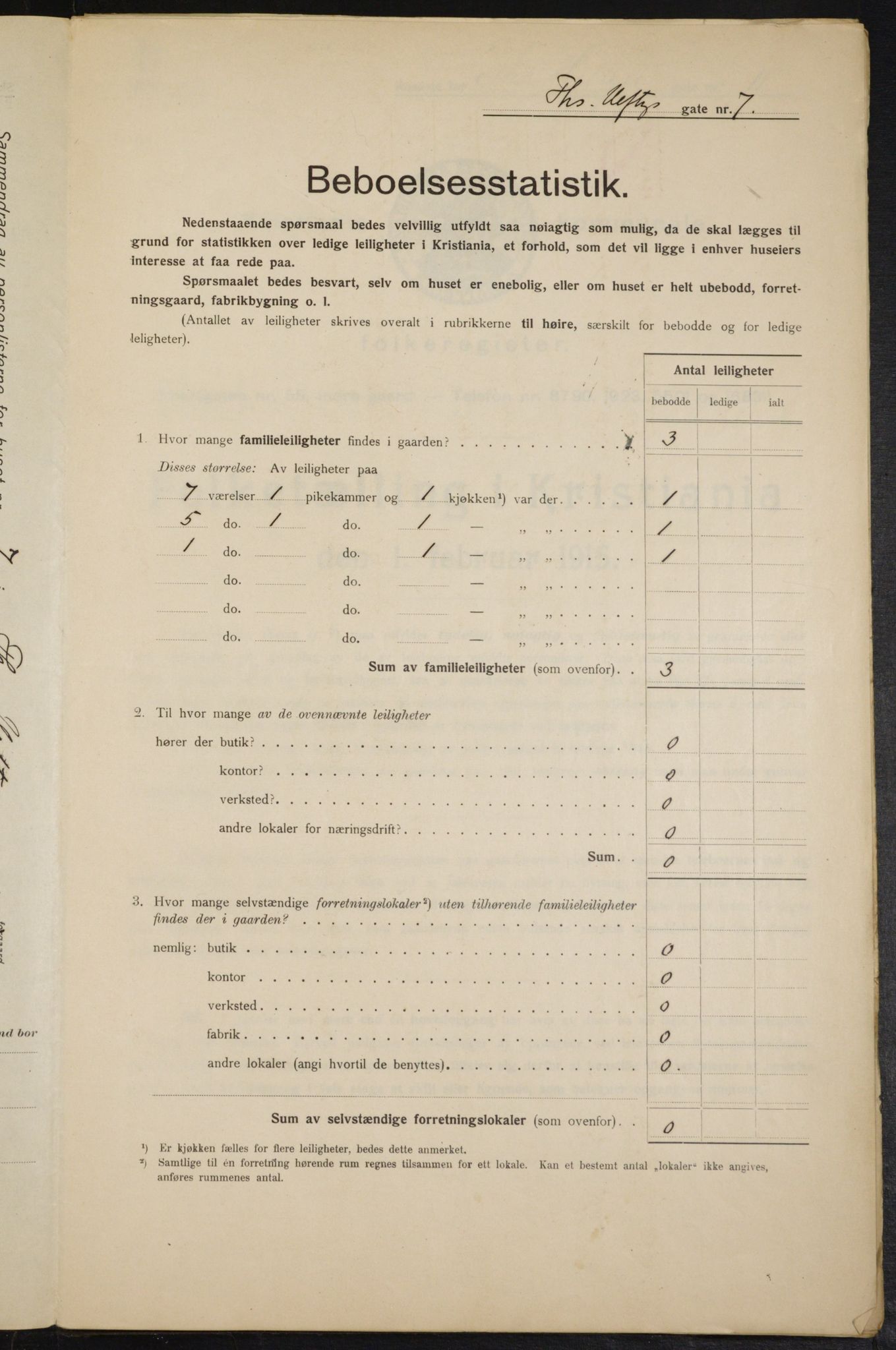 OBA, Kommunal folketelling 1.2.1915 for Kristiania, 1915, s. 109055