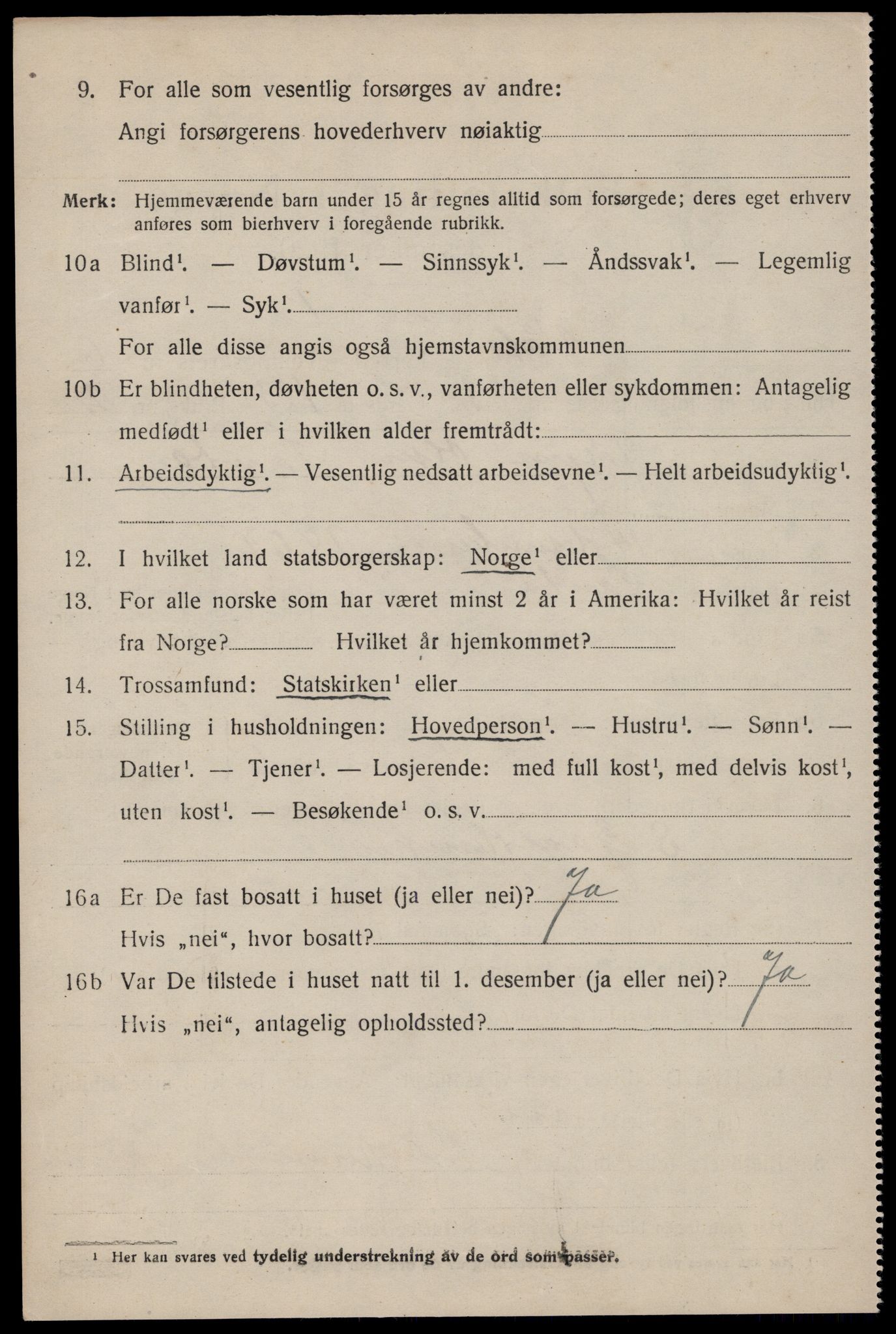 SAST, Folketelling 1920 for 1155 Vats herred, 1920, s. 2588
