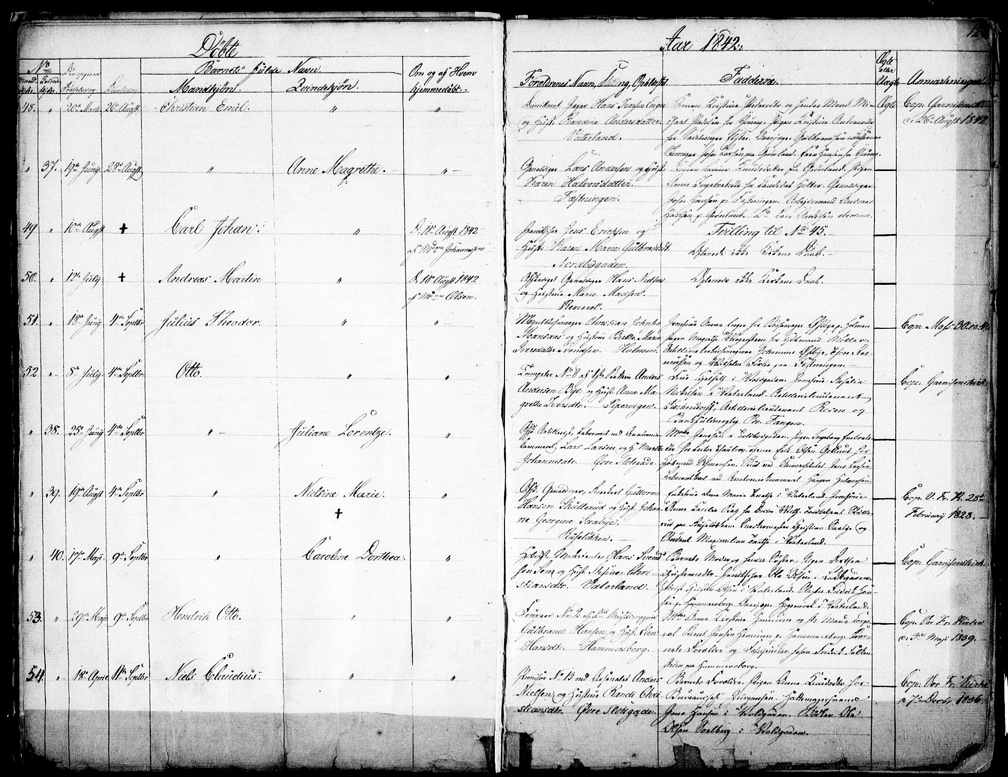 Garnisonsmenigheten Kirkebøker, SAO/A-10846/F/Fa/L0008: Ministerialbok nr. 8, 1842-1859, s. 12