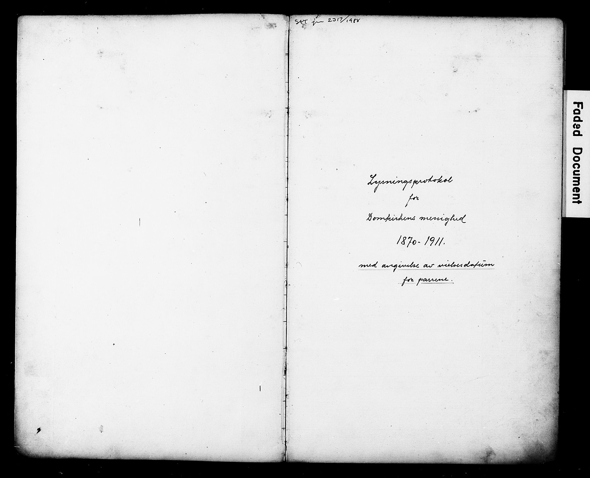 Ministerialprotokoller, klokkerbøker og fødselsregistre - Sør-Trøndelag, SAT/A-1456/601/L0059: Lysningsprotokoll nr. 601A27, 1870-1911