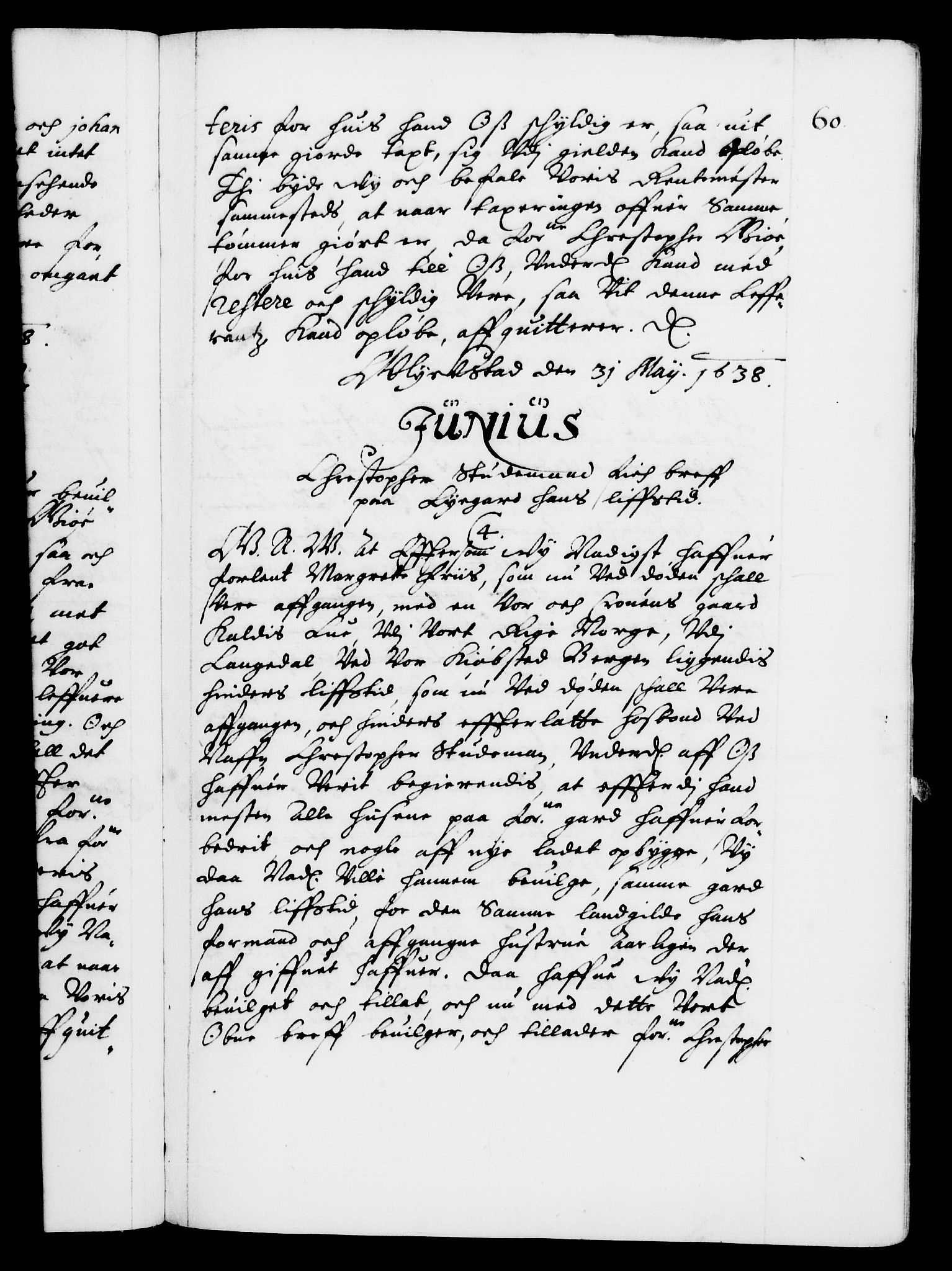 Danske Kanselli 1572-1799, AV/RA-EA-3023/F/Fc/Fca/Fcaa/L0006: Norske registre (mikrofilm), 1637-1642, s. 60a