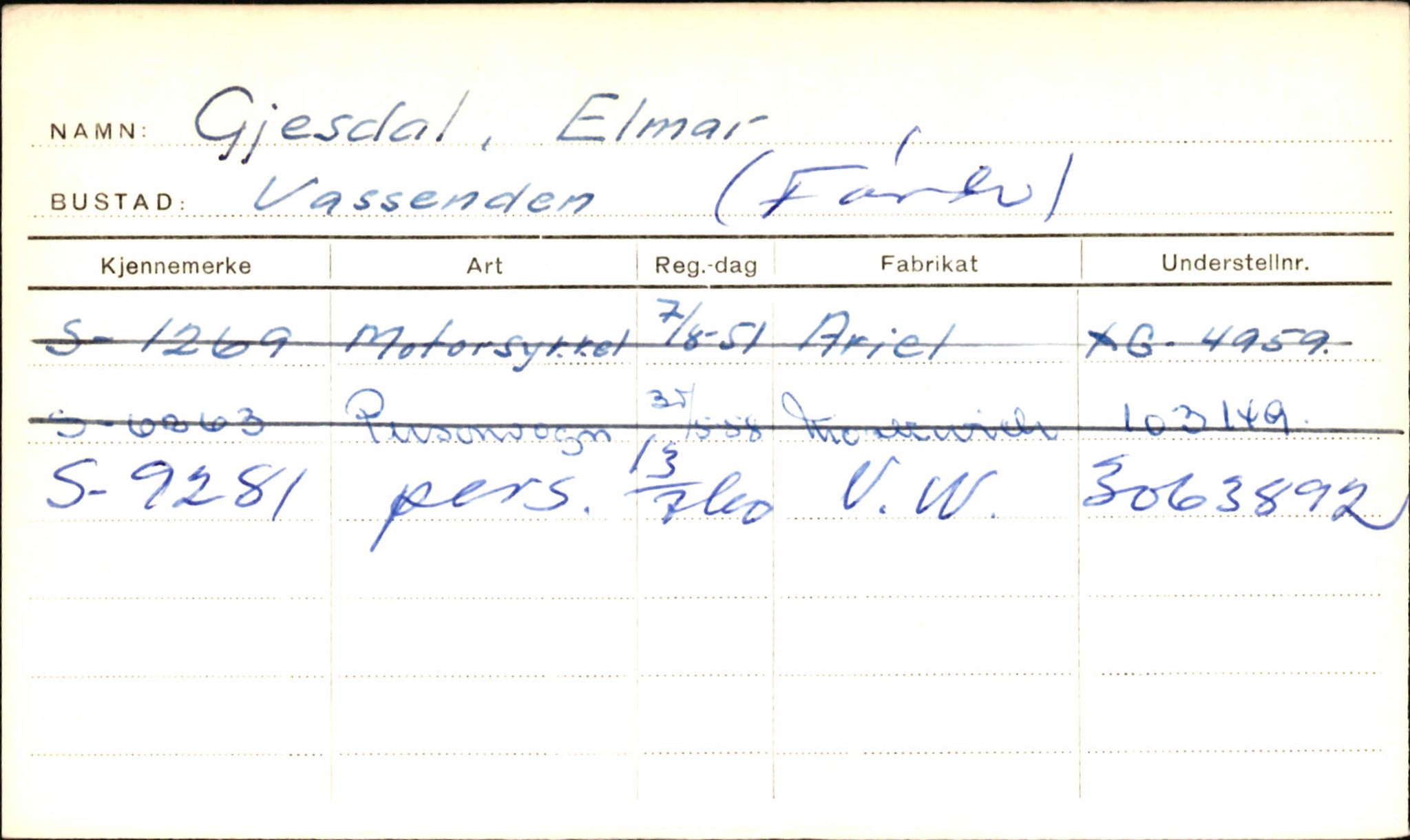 Statens vegvesen, Sogn og Fjordane vegkontor, AV/SAB-A-5301/4/F/L0001D: Eigarregister Fjordane til 1.6.1961, 1930-1961, s. 377